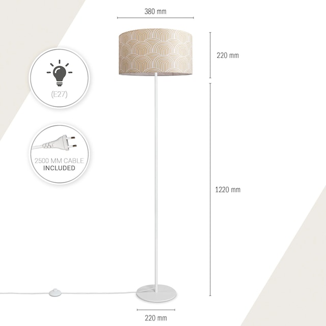 Paco Home Stehlampe »Luca Pillar«, Wohnzimmer Stehlampe Mit Schirm Büro Modern  Vintage Muster E27 online kaufen