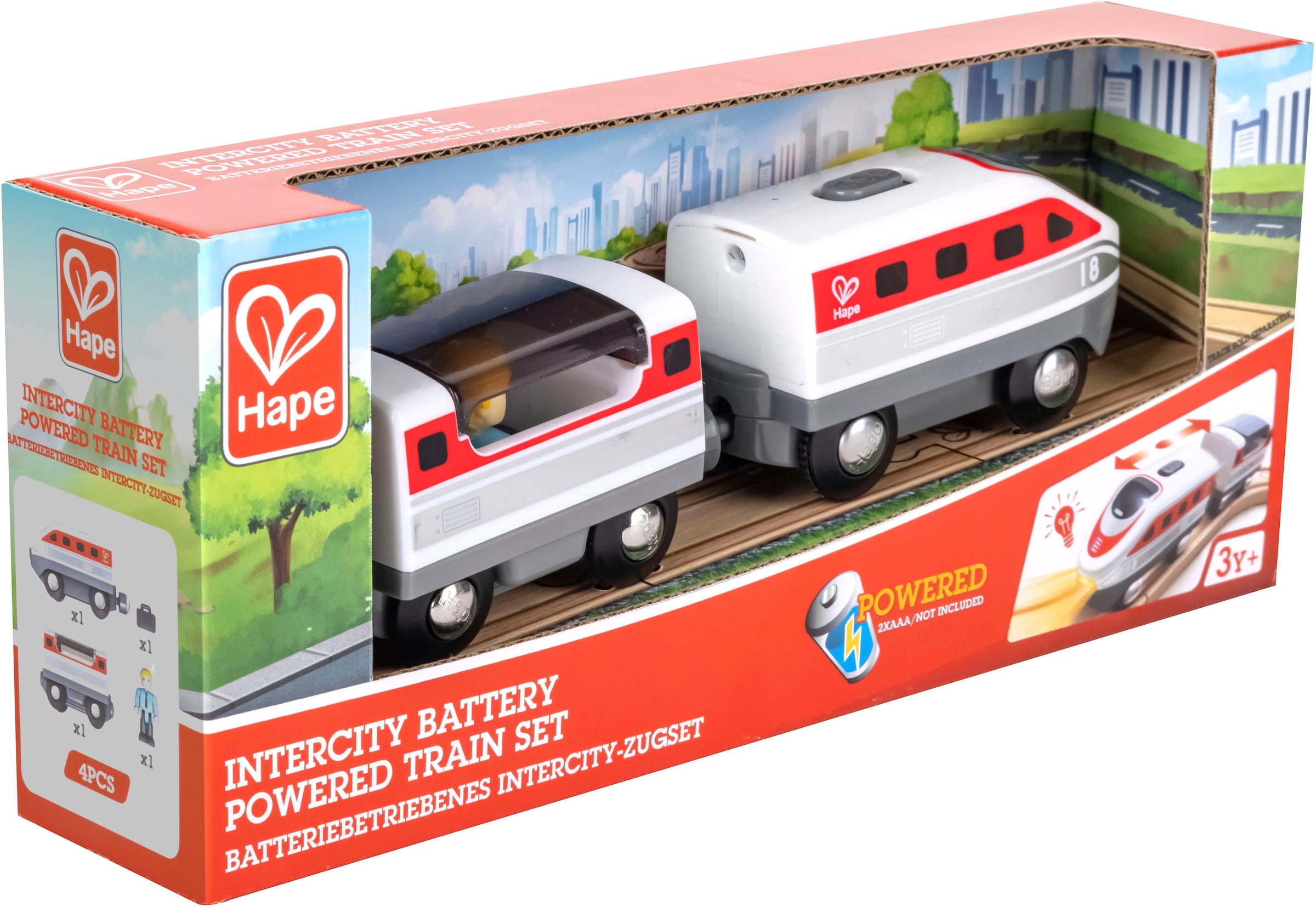 Hape Spielzeug-Eisenbahn »Batteriebetriebenes Intercity-Zugset«