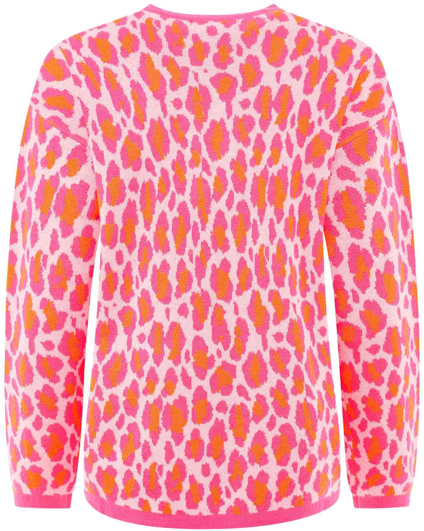 Zwillingsherz Rundhalspullover »"Leo-Wild Mind"« Animal-Muster, Neon-Schriftzug, Rundhalsausschnitt, langärmelig