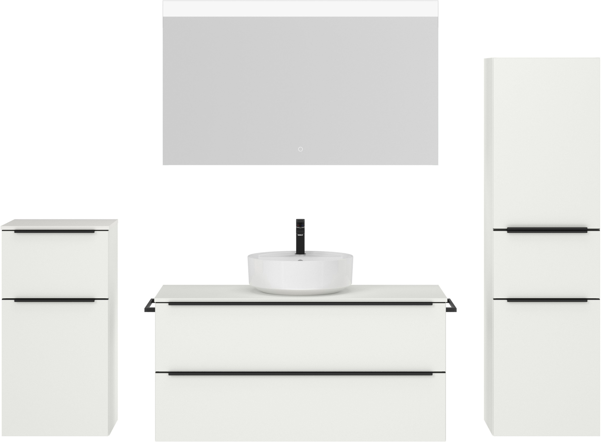 nobilia® Badmöbel-Set »Alvene«, (4 St., vormontiert, mit Soft-Close), inkl. günstig online kaufen