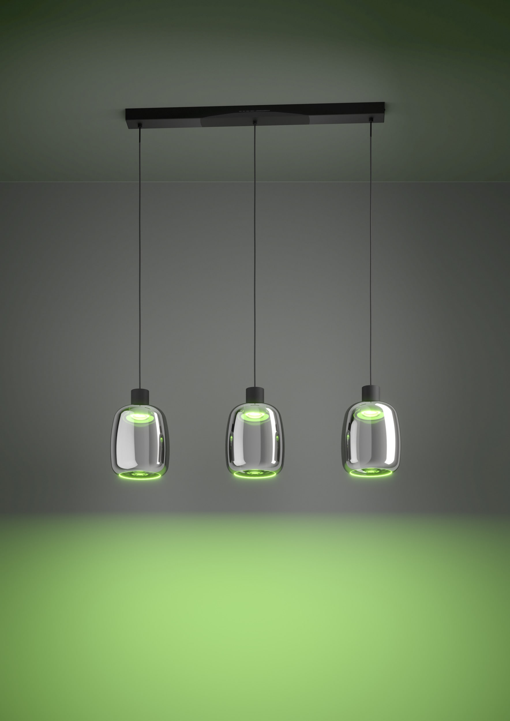 EGLO Hängeleuchte »MOLOCHIO-Z Pendellampe - Stahl - LED - 3X3,7W - IP20« LED-Modul 1 Stk. Kaltweiß | Neutralweiß | Warmweiß Hängelampe, Deckenlampe, Wohnzimmer, Esszimmer, L88 x B12,5 x H110 cm