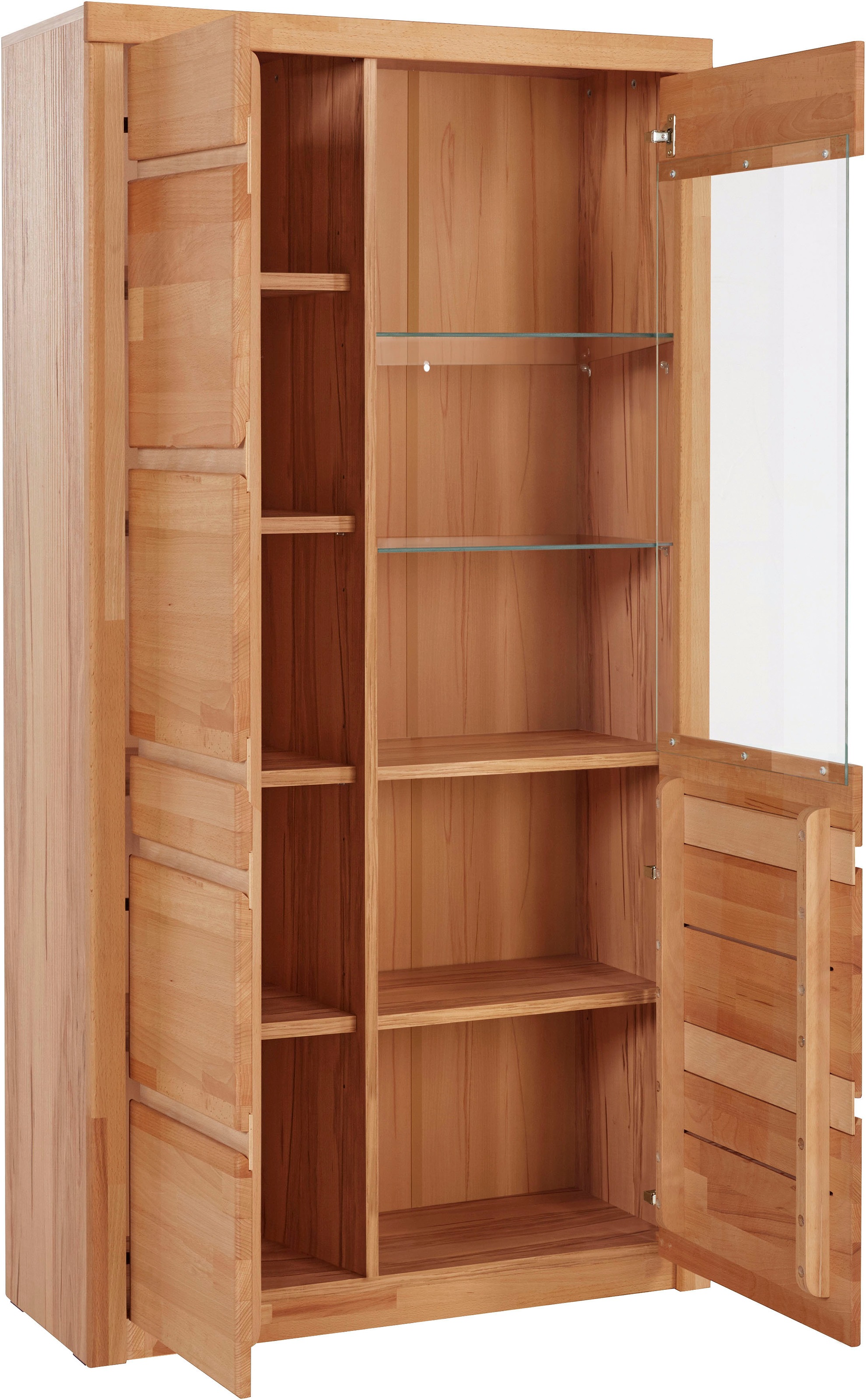 Home affaire Vitrine "Silkeborg" teilmassiv, schöne grifflose Optik günstig online kaufen