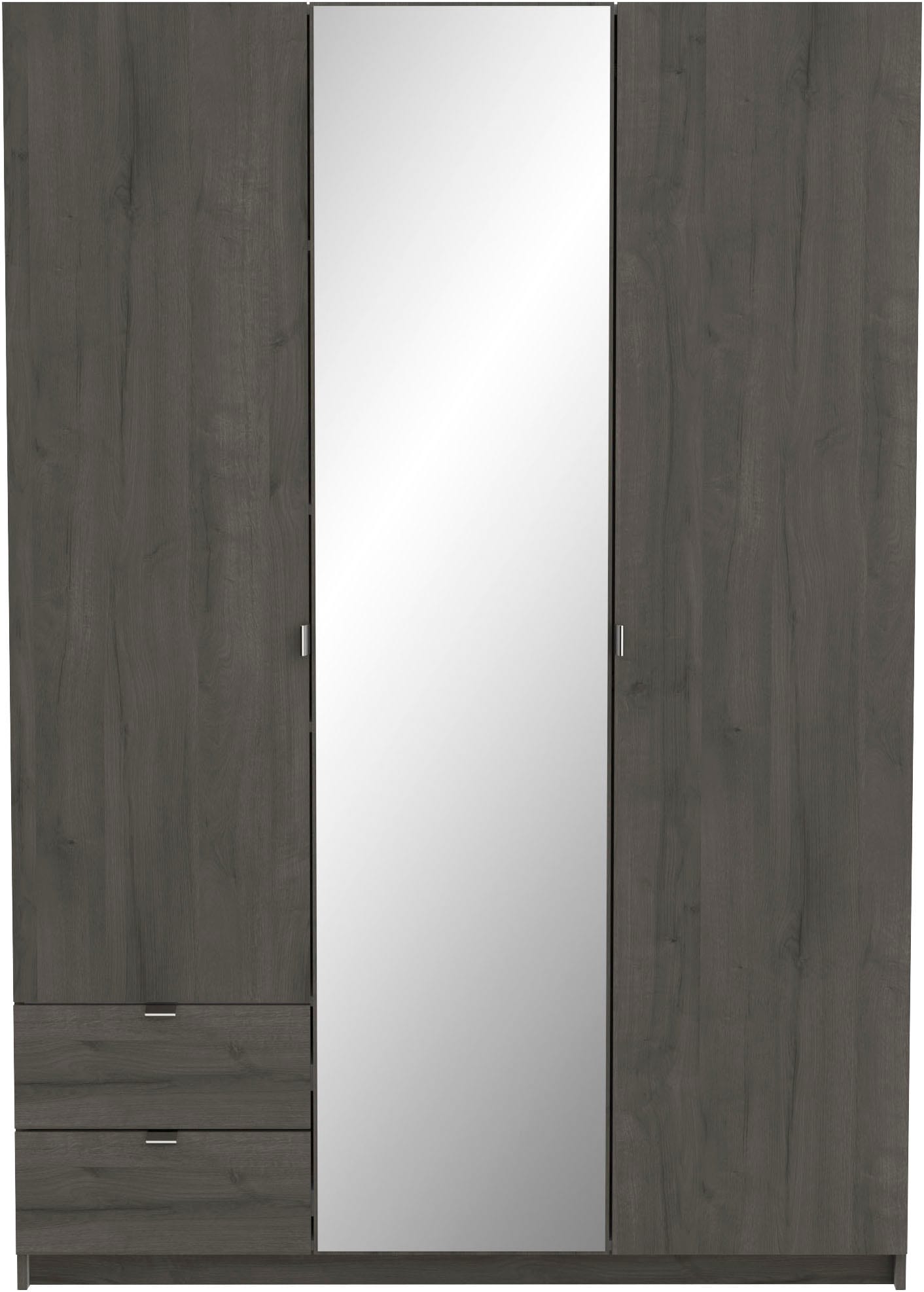 Demeyere GROUP Kleiderschrank »Mellie, mit Spiegel und 2 Schubladen, 3 Regale, 2 Kleiderstangen«, (H/B/ T ca. 191/134/52cm), maximaler Stauraum, Made in France