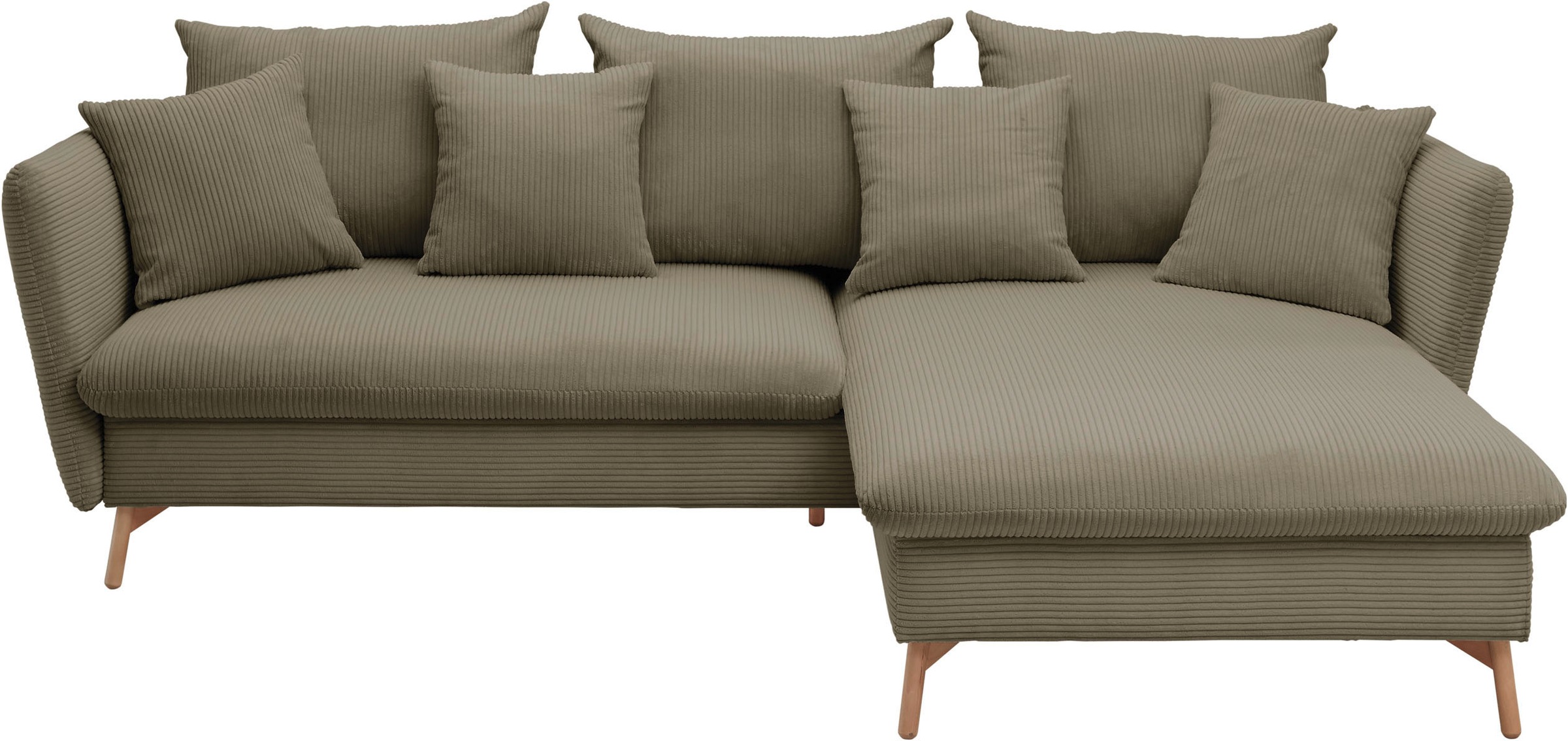 andas Ecksofa »MERLE, 258 cm, L-Form, traumhafter Cord,« mit Bettfunktion u günstig online kaufen