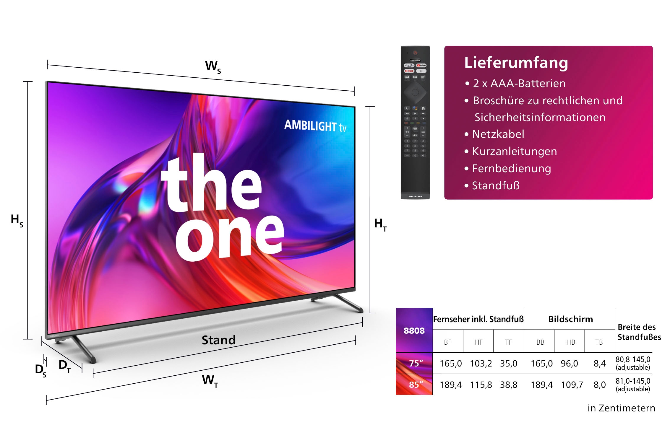 Philips LED-Fernseher, 215 cm/85 Zoll, 4K Ultra HD, Android TV-Google TV-Smart-TV
