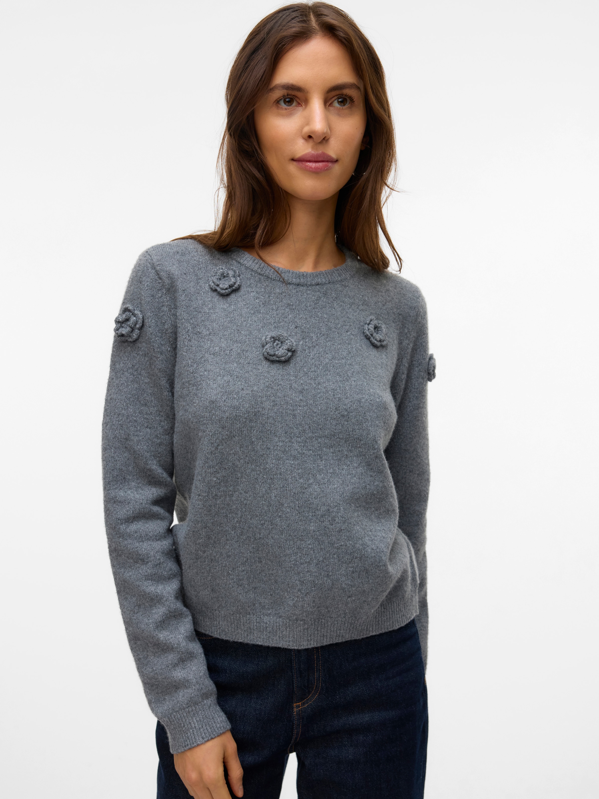 Vero Moda Rundhalspullover »VMROSE LS O-NECK PULLOVER BOO«