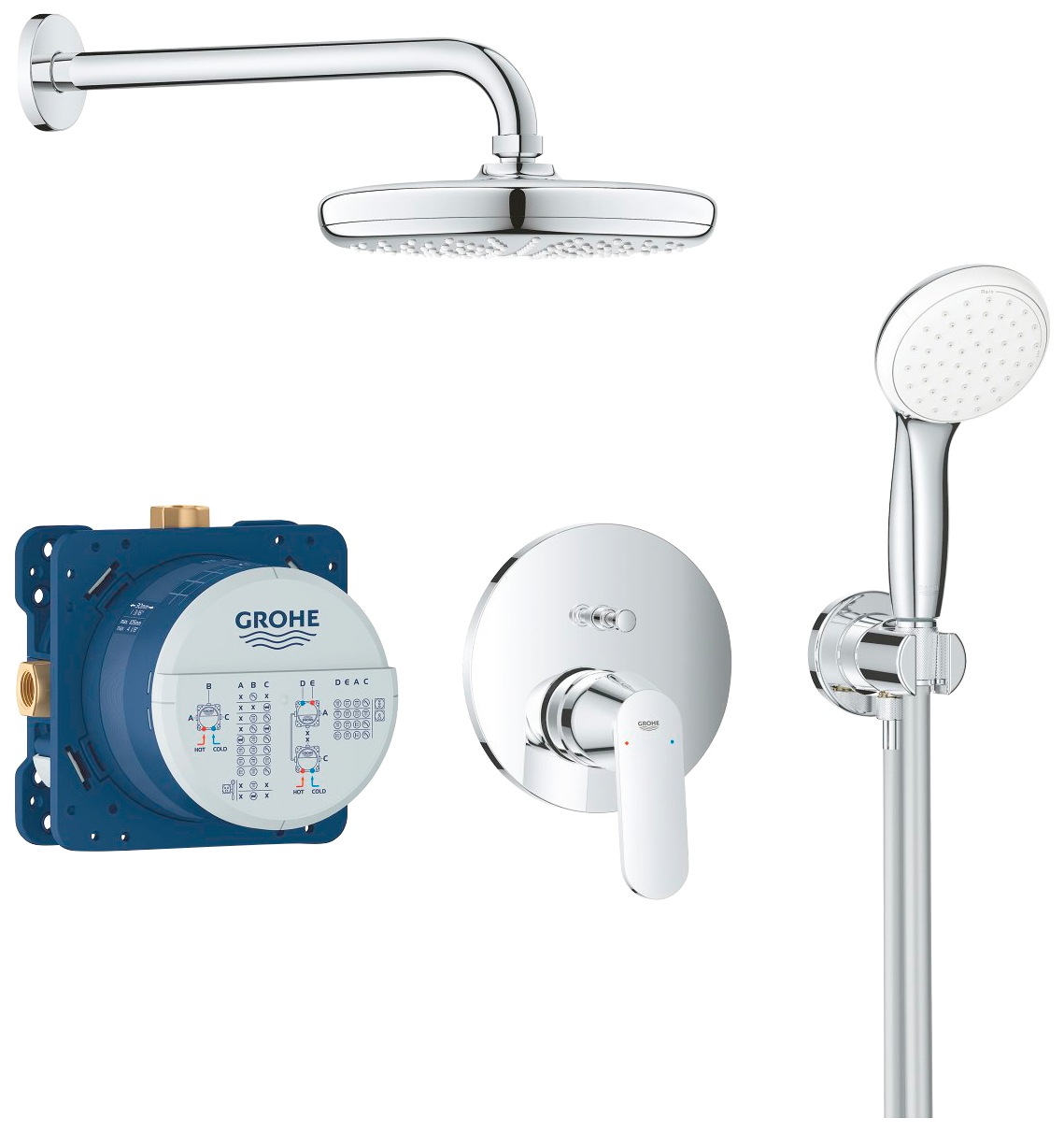 Grohe Duschsystem »Grohtherm«, (Set), rund, chrom kaufen