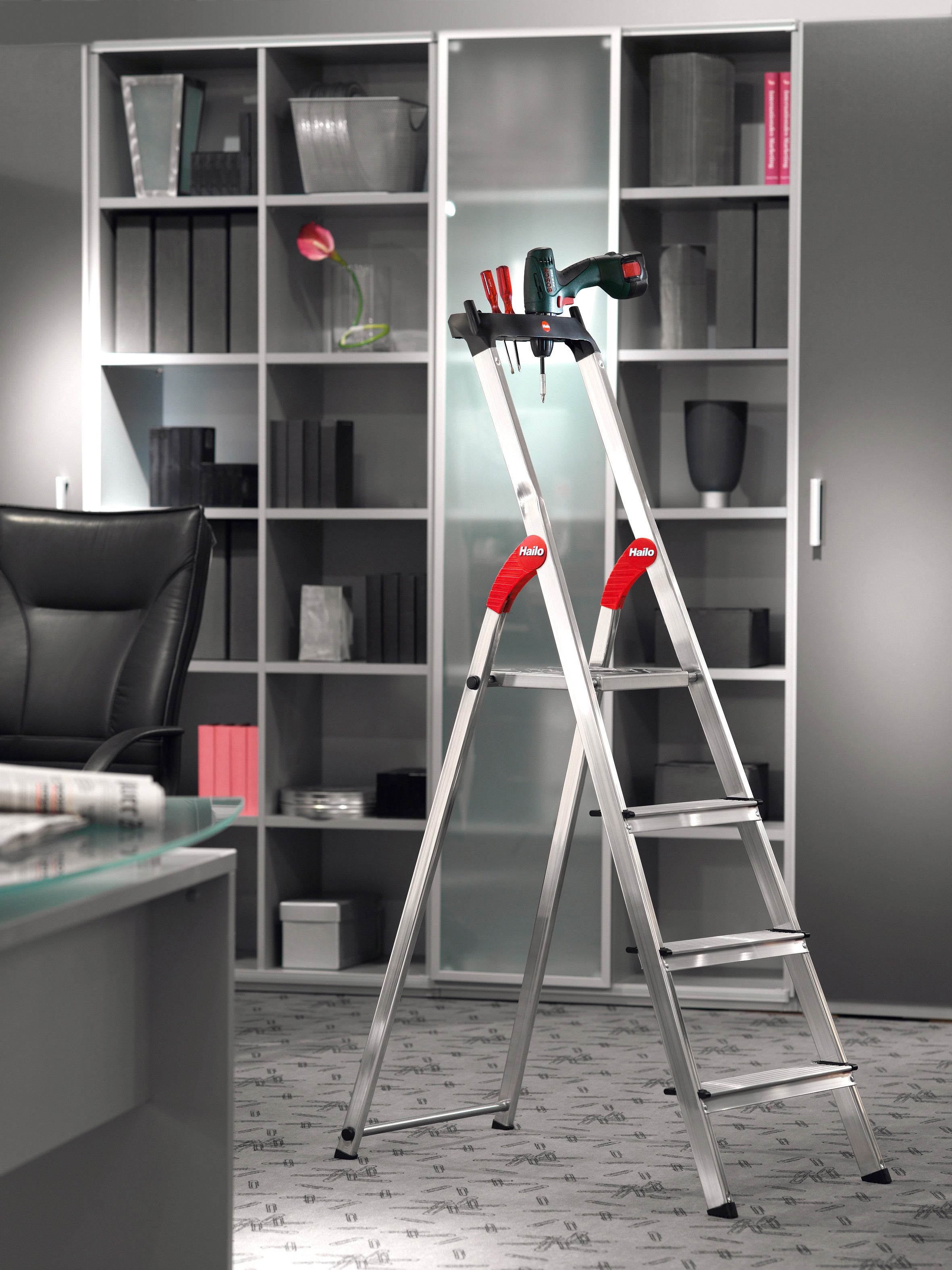 Hailo Stehleiter »L80 ComfortLine«, Alu-Sicherheits-Stehleiter 5 Stufen