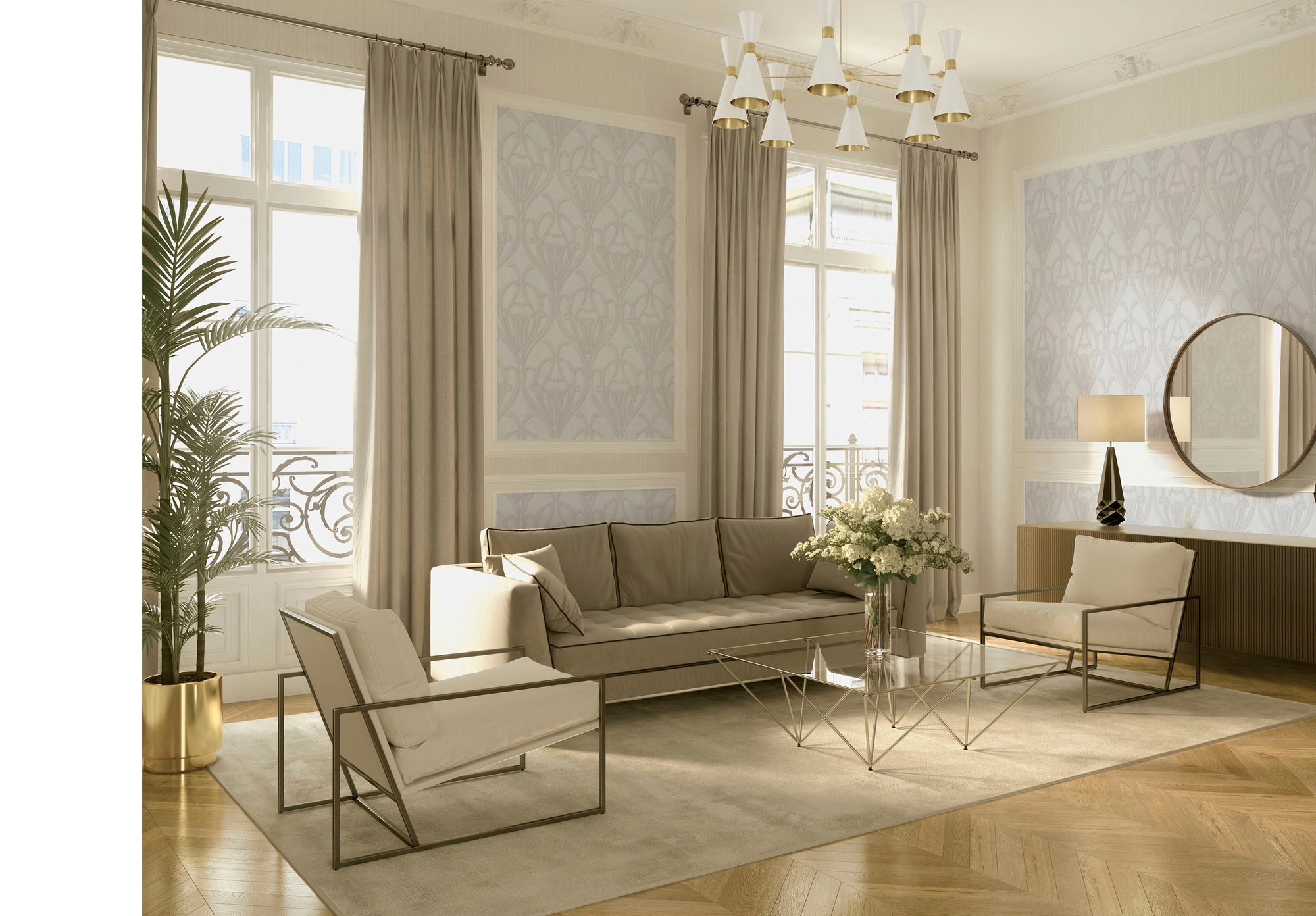 living walls Vliestapete »Mata Hari«, Barock-ornamental-gemustert, Ornament Tapete Barock Tapeten Wohnzimmer Schlafzimmer Küche Flur Büro