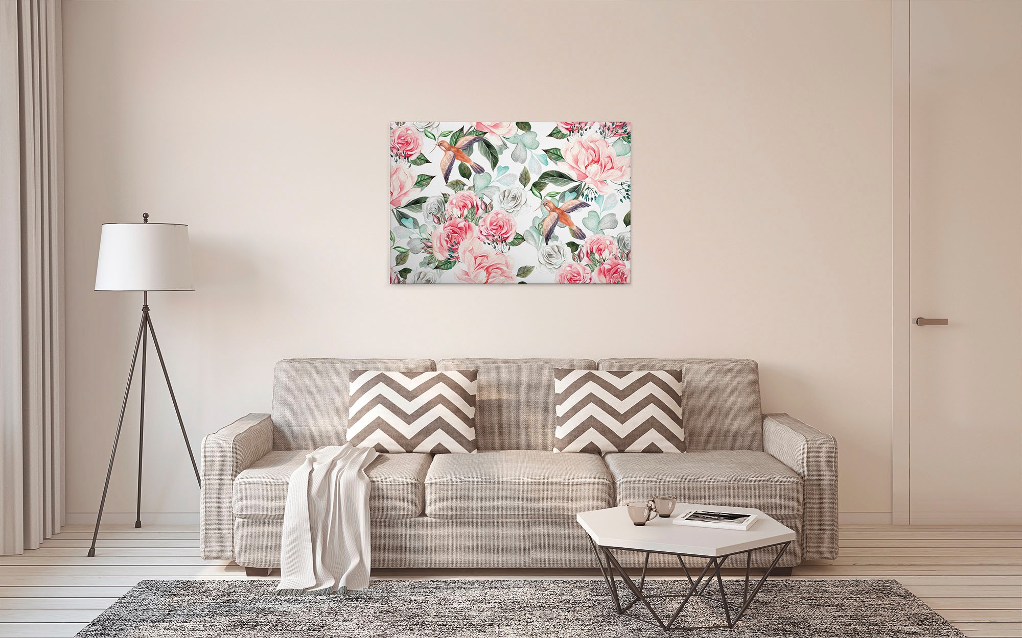 A.S. Création Leinwandbild »Paradise«, Kunst-Blumen-Kinder, (1 St.), Landhaus Keilrahmen Blumen Rosen Blümchen Leinwand-Bild Wohnzimmer