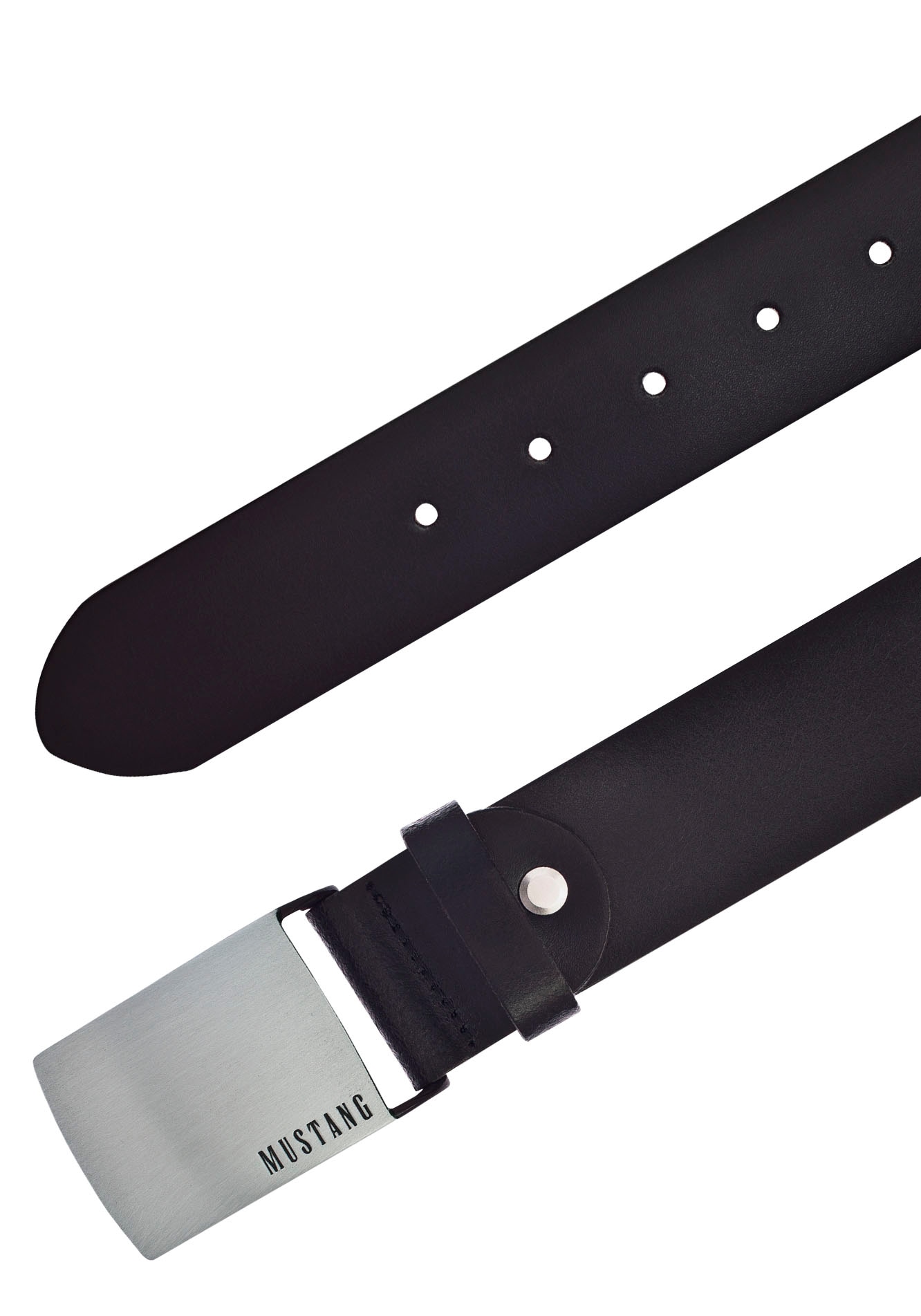 MUSTANG Koppelgürtel, Rindleder mit Pull-Up Effekt, Logo auf der Koppelschließe, 4 cm