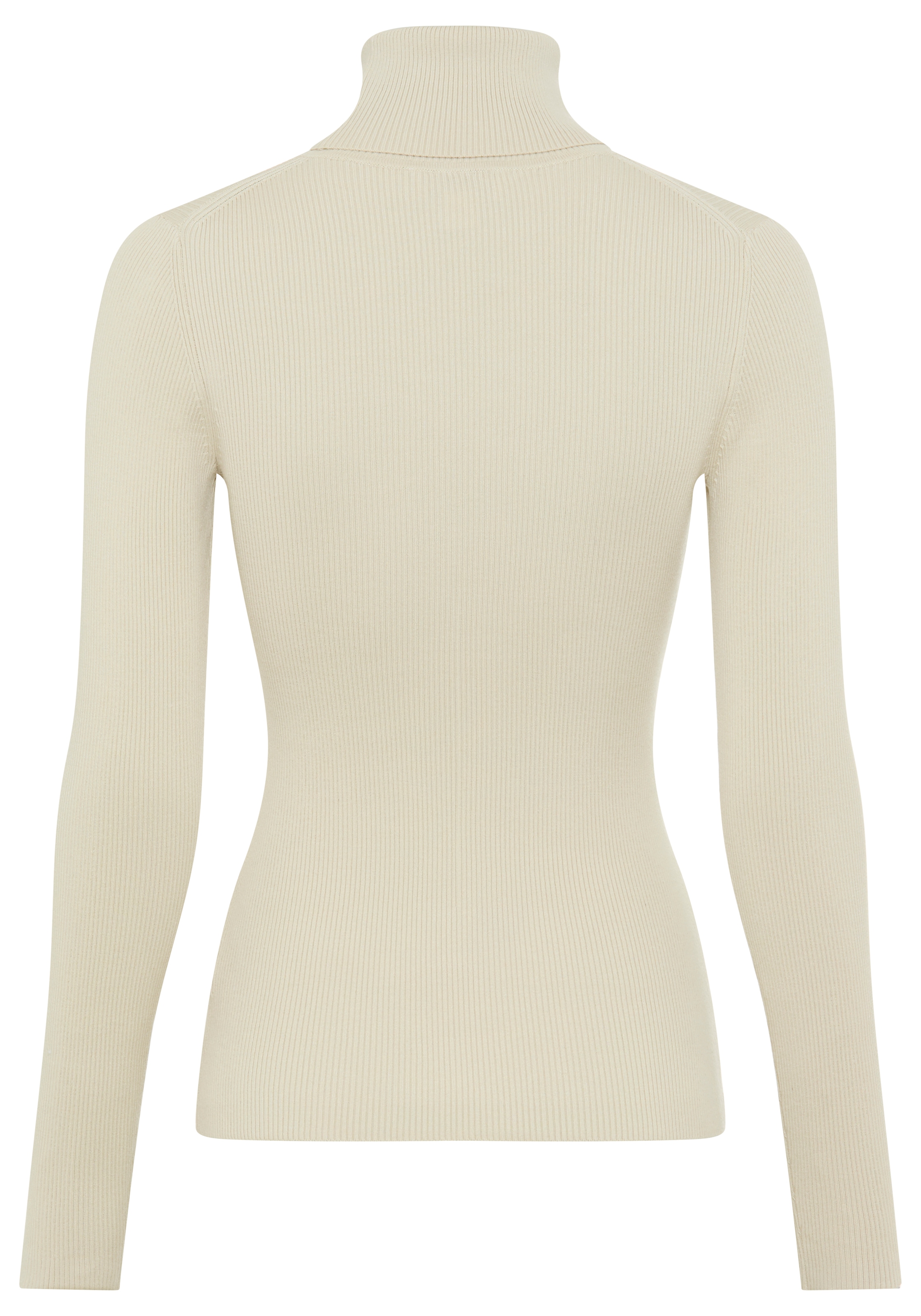 Calvin Klein Jeans Rollkragenpullover Rippstrick, figurbetonte Passform, Markenlabel