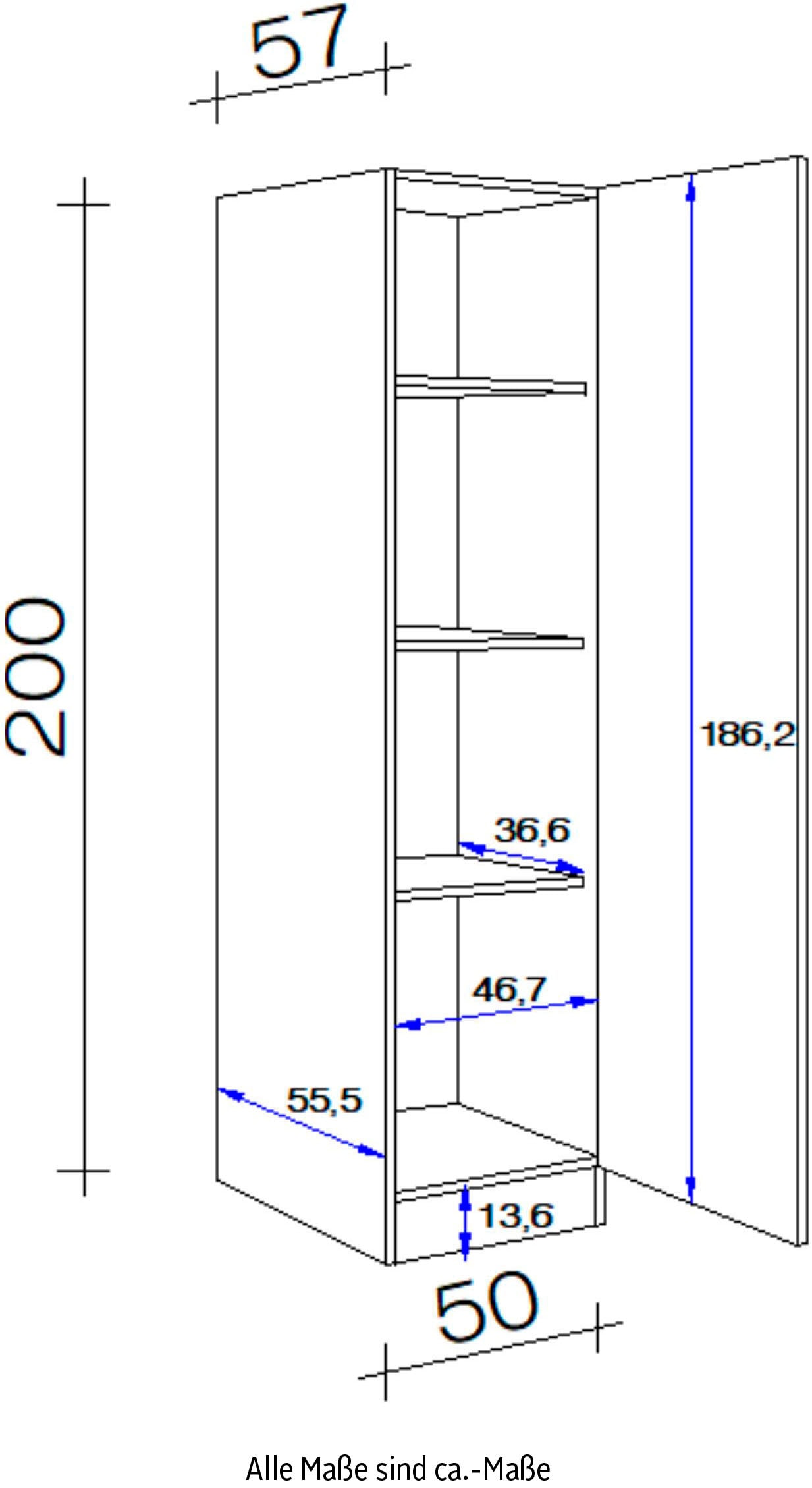 Flex-Well Seitenschrank »Kopenhagen«, (B x x auf H 200 Stauraum 57 T) kaufen Raten x 50 x viel für cm