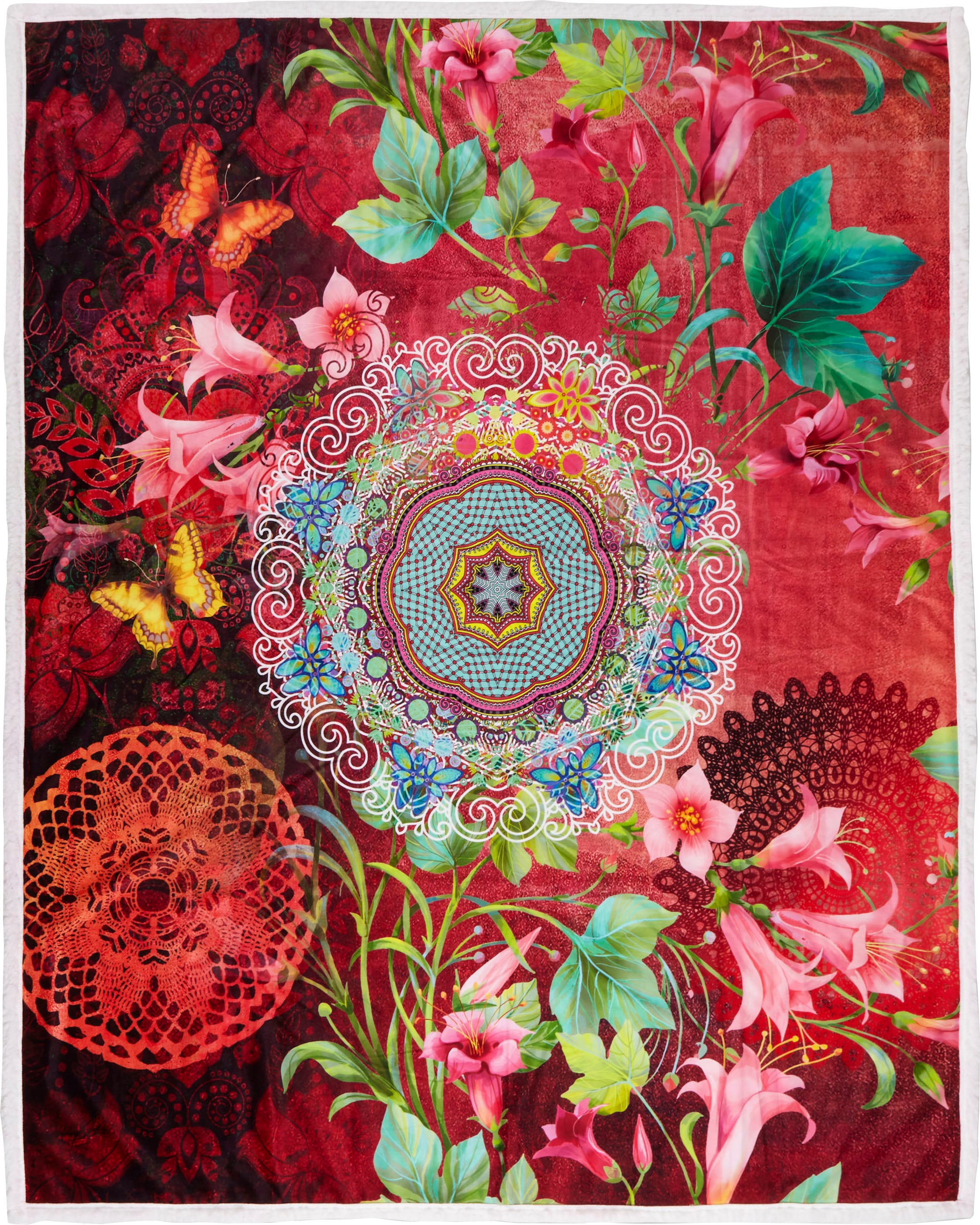 hip Plaid »Novali«, mit Mandala und Blumen, Kuscheldecke