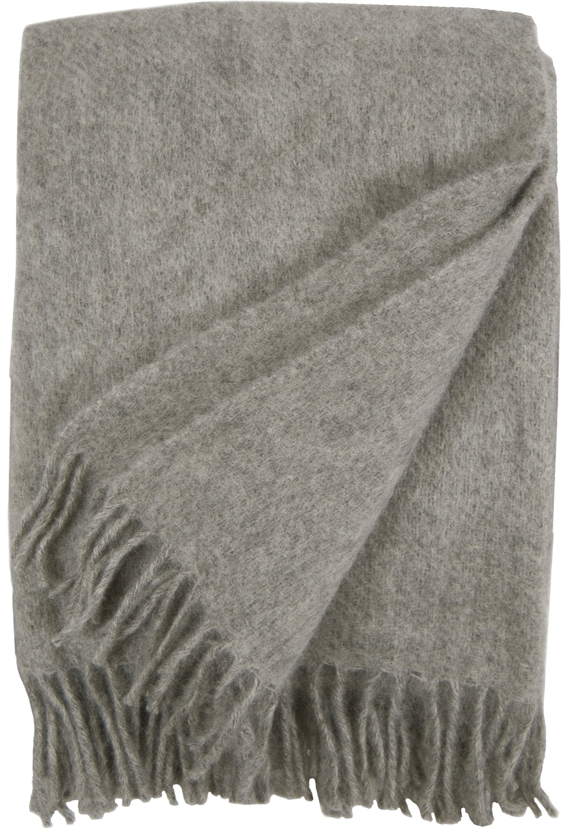 Heitmann Felle Wolldecke reine Wolle, 130x200 cm, kariert oder uni, mit Fransen, Wohnzimmer