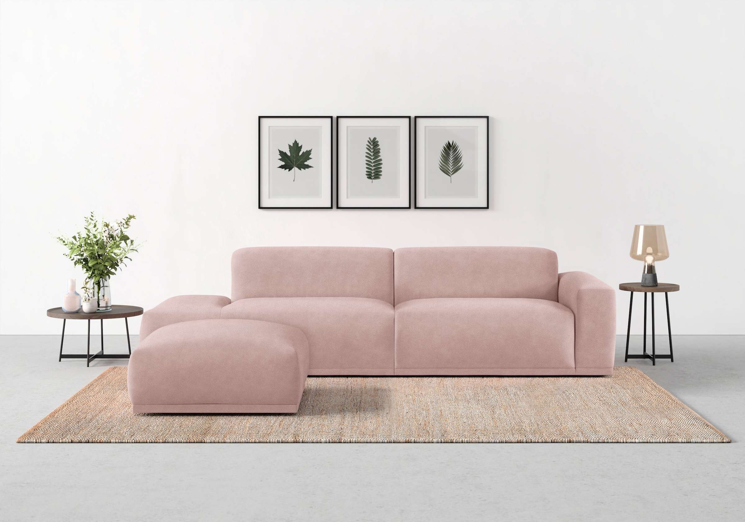 TRENDMANUFAKTUR Big-Sofa »Braga, mit hochwertigem Kaltschaum, Megasofa, in Cord erhältlich«, modernes Big-Sofa, Couch mit hohem Sitzkomfort, 277/72/107 cm (B/H/T)