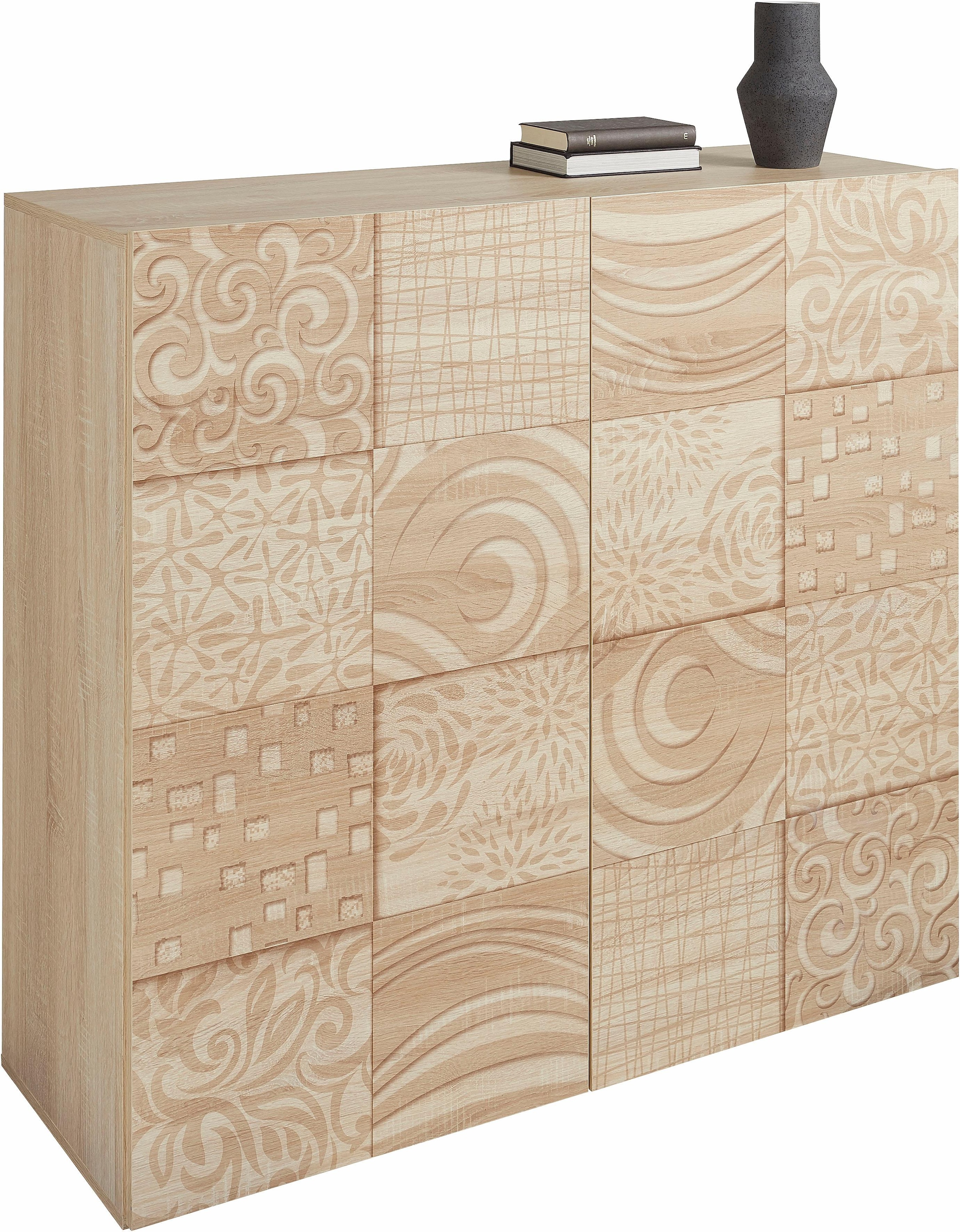 LC Highboard »Miro«, Breite 121 cm mit dekorativem Siebdruck im Online-Shop  kaufen | Vitrinenschränke