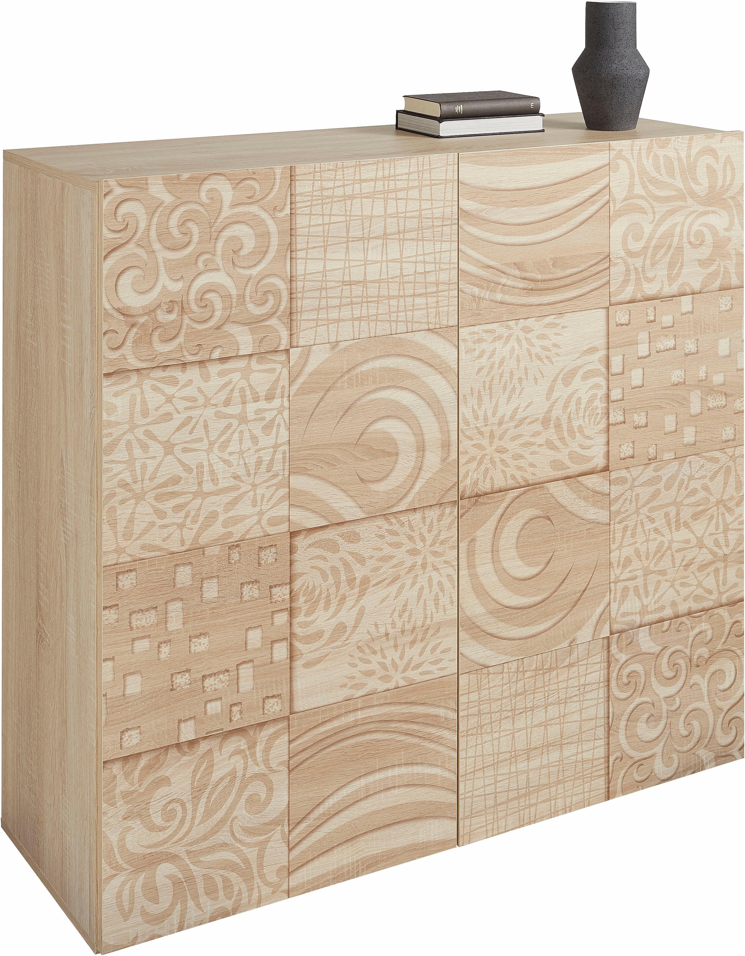 LC Highboard 121 Breite mit Siebdruck kaufen Online-Shop dekorativem »Miro«, im cm