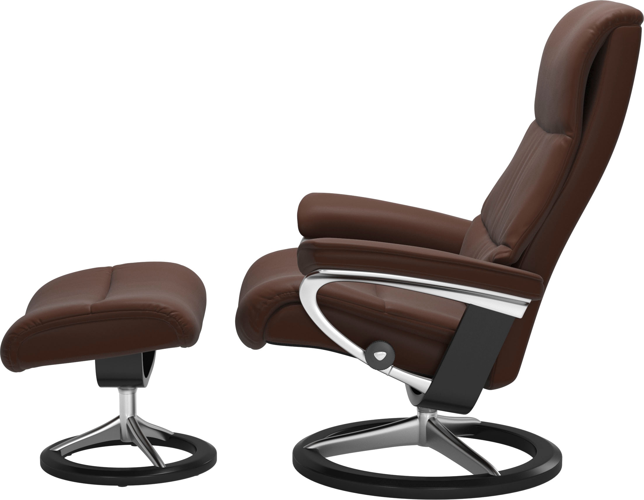 Stressless® Relaxsessel »View«, (Set, Relaxsessel mit Hocker), mit Signature Base, Größe S,Gestell Schwarz