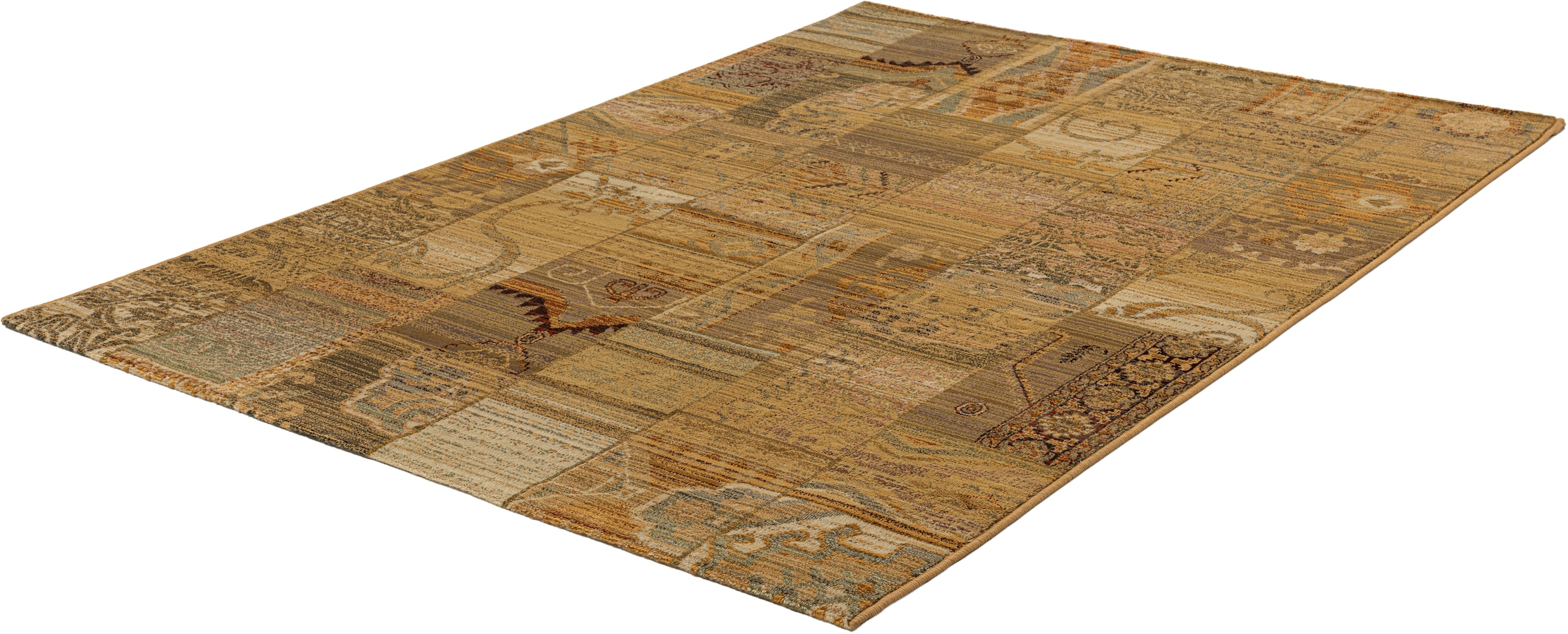 THEKO Teppich »Gabiro 5504«, rechteckig, 10 mm Höhe, Melange-Effekt, Patchwork Design, auch als Läufer, Wohnzimmer