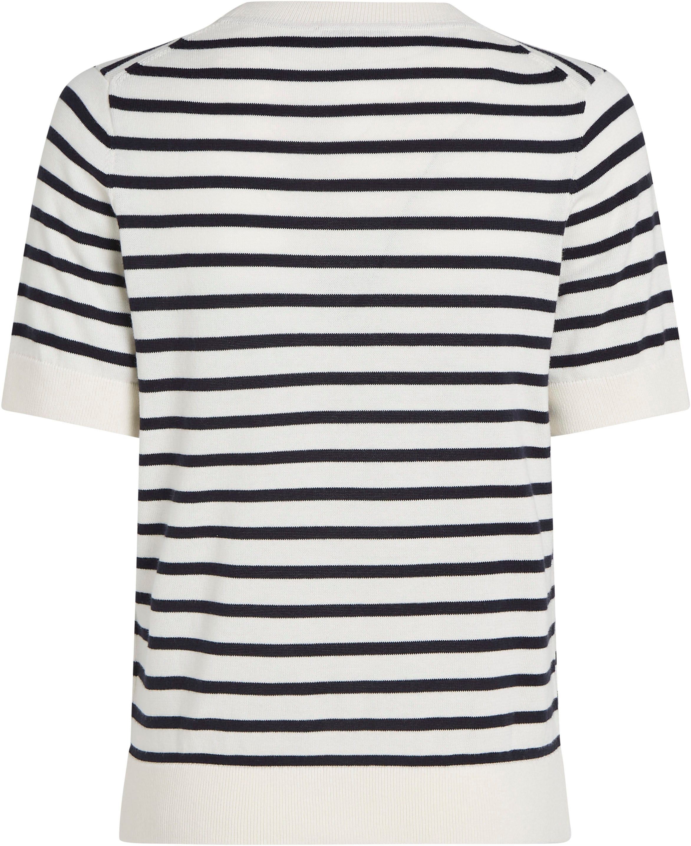 Tommy Hilfiger Kurzarmpullover »CO JERSEY STITCH C-NK SS SWEATER«, mit Logostickerei