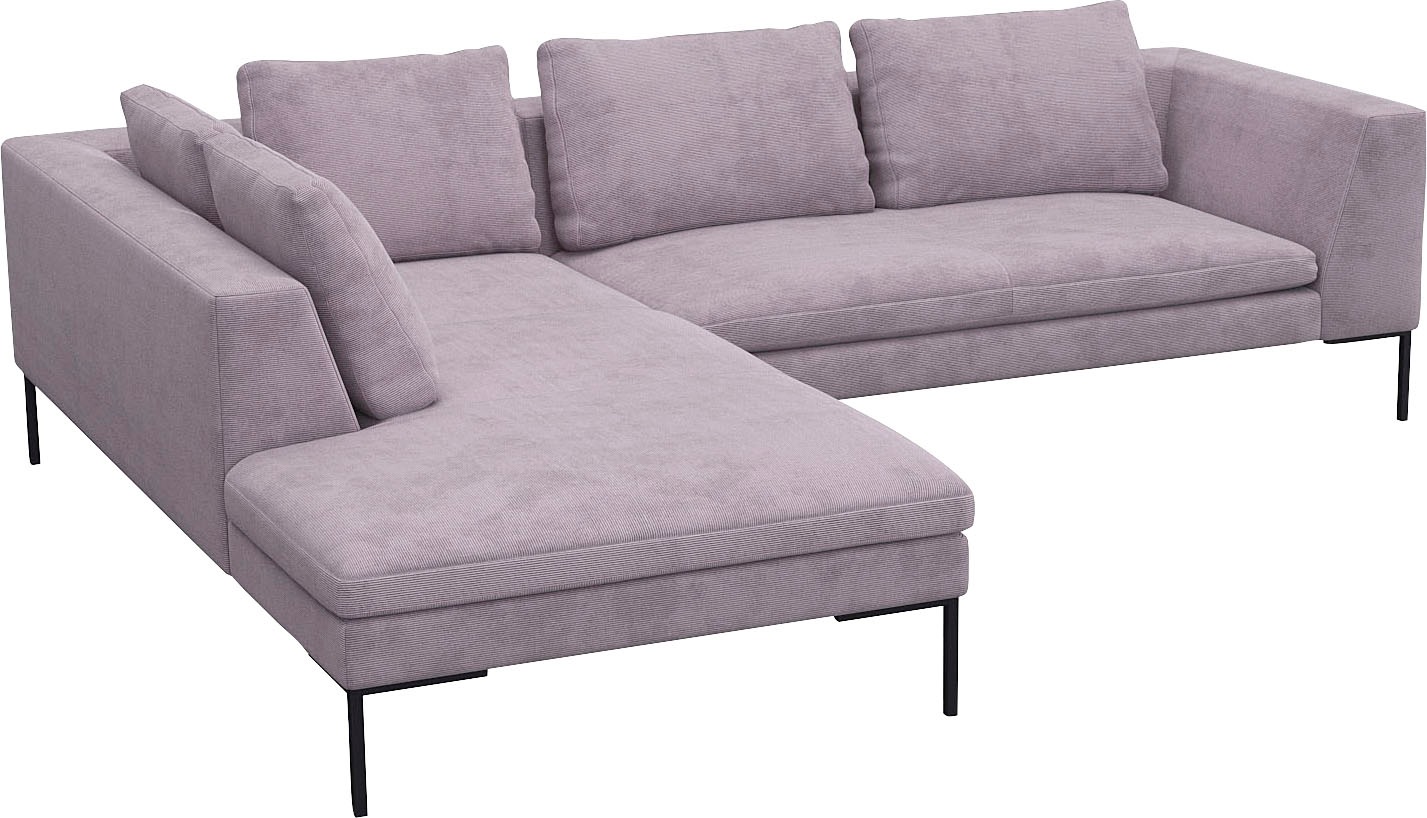 FLEXLUX Ecksofa »Loano, superbequemer Sitzkomfort durch Kaltschaum im Sitz«, modernes Sofa, frei im Raum stellbar, lose Kissen, L-Form
