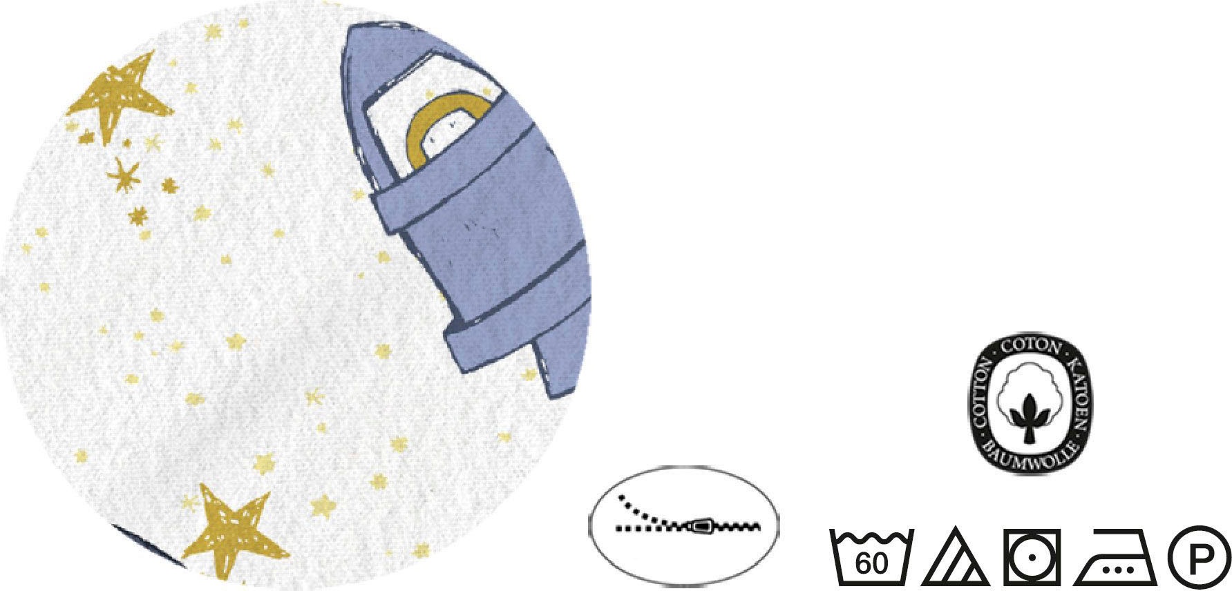 Biberna Kinderbettwäsche »Julien in Gr. 100x135 oder 135x200 cm, für Kinder, Kinderbettwäsche«, Feinbiber kuschelig warm im Winter, Kinderbettwäsche Weltraum, Kinder