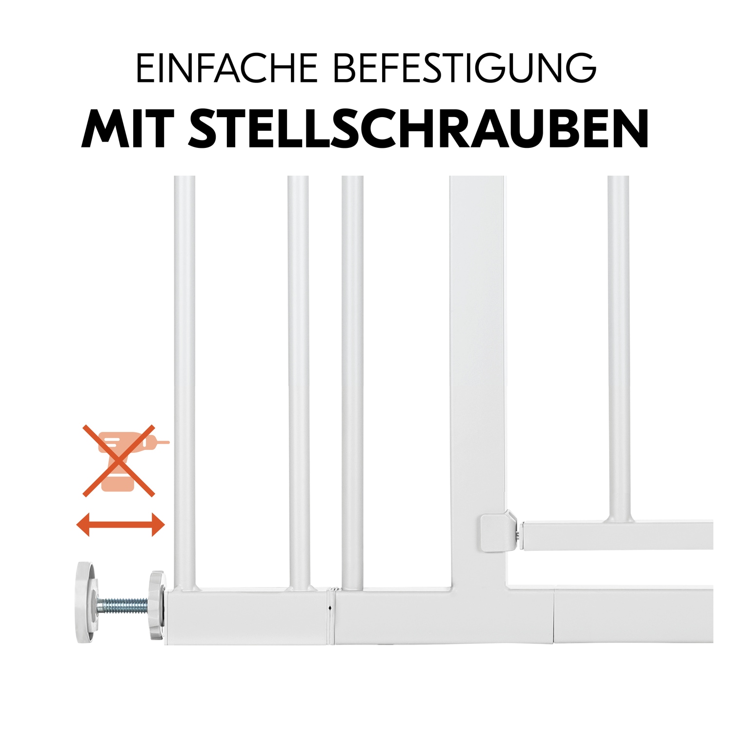 Hauck Türschutzgitter »Open N Stop 2 Set inklusive Verlängerung 9 cm, White«, auch als Treppenschutzgitter verwendbar; 84-89 cm