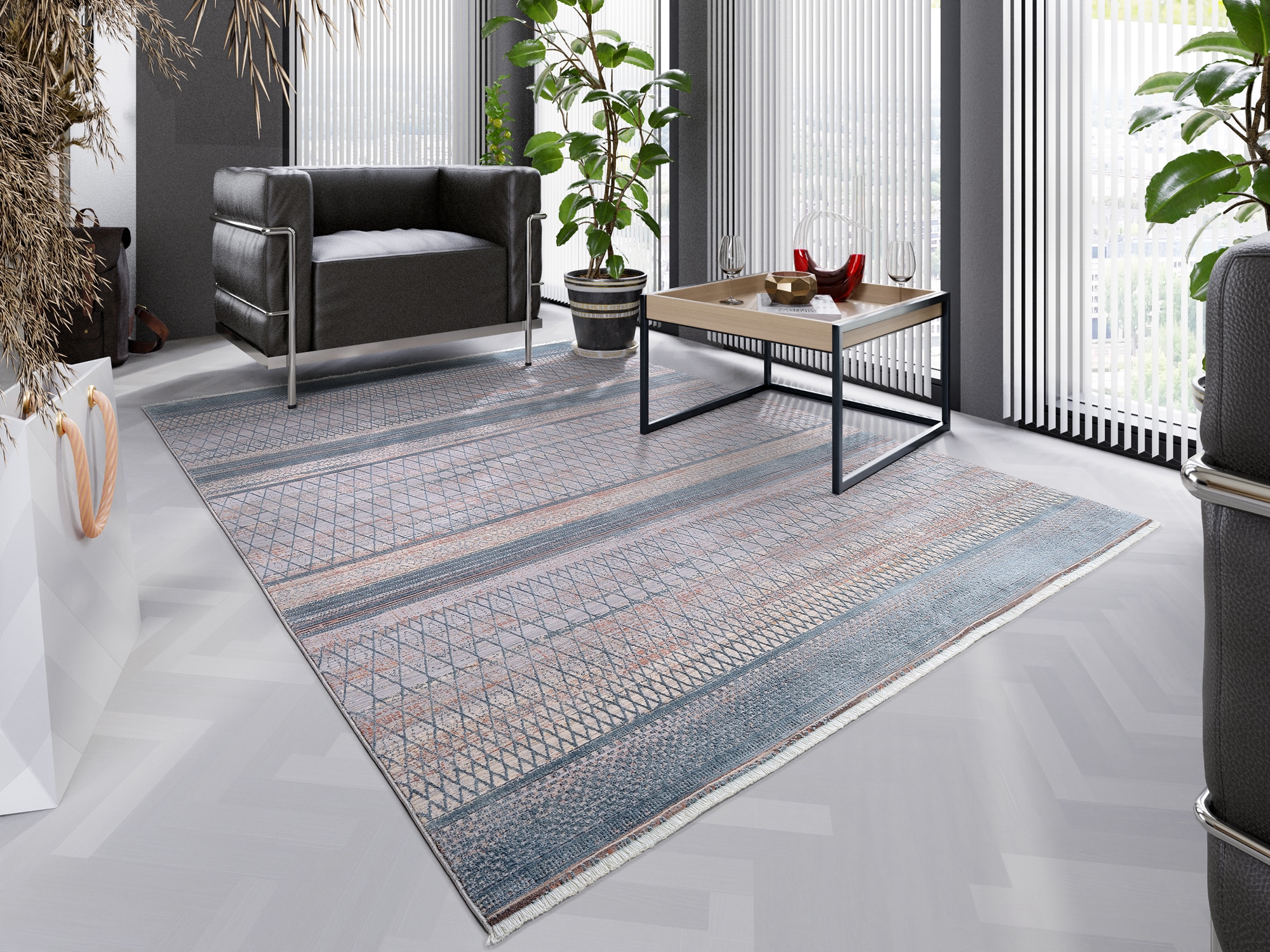OCI DIE TEPPICHMARKE Teppich »FARBEN MASTER«, rechteckig, 8 mm Höhe, Klassisches Muster, eingefasst, in 3-D-Optik