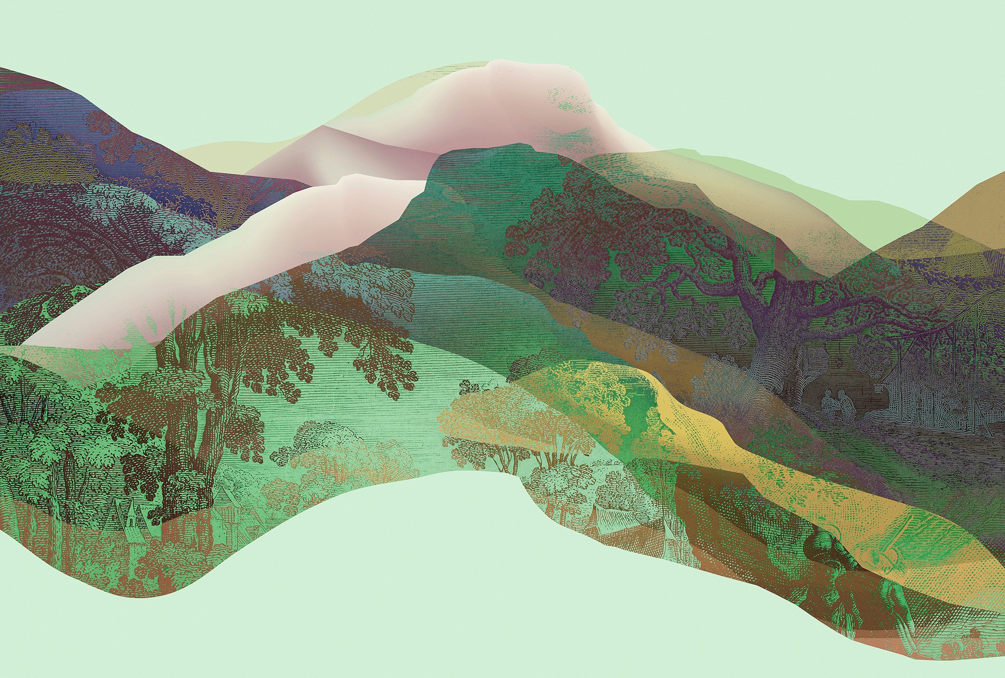 living walls Fototapete »Walls by Patel Magic Mountain« glatt Vlies, Wand günstig online kaufen