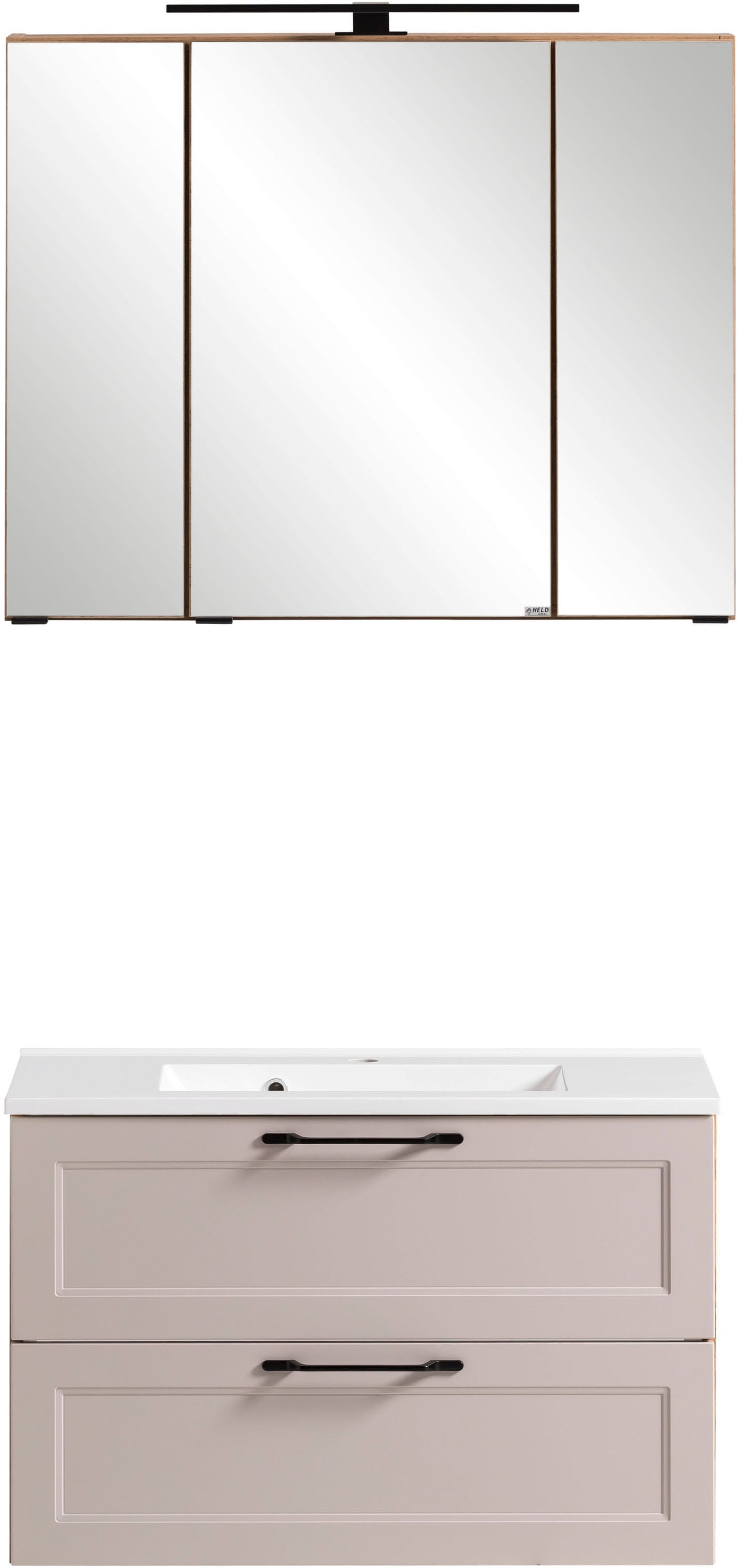 welltime Badmöbel-Set »Lana«, (Komplett-Set, 2 St.), Badezimmer-Set, 2-teilig, inkl. Waschbecken, 80 cm breit