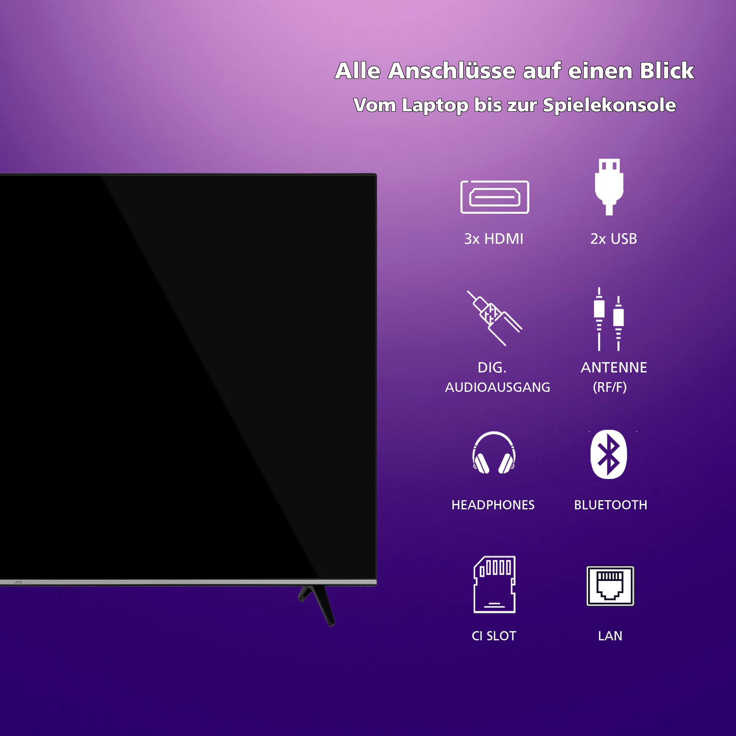 JVC DLED-Fernseher »LT-65VU7555«, 4K Ultra HD, Smart-TV