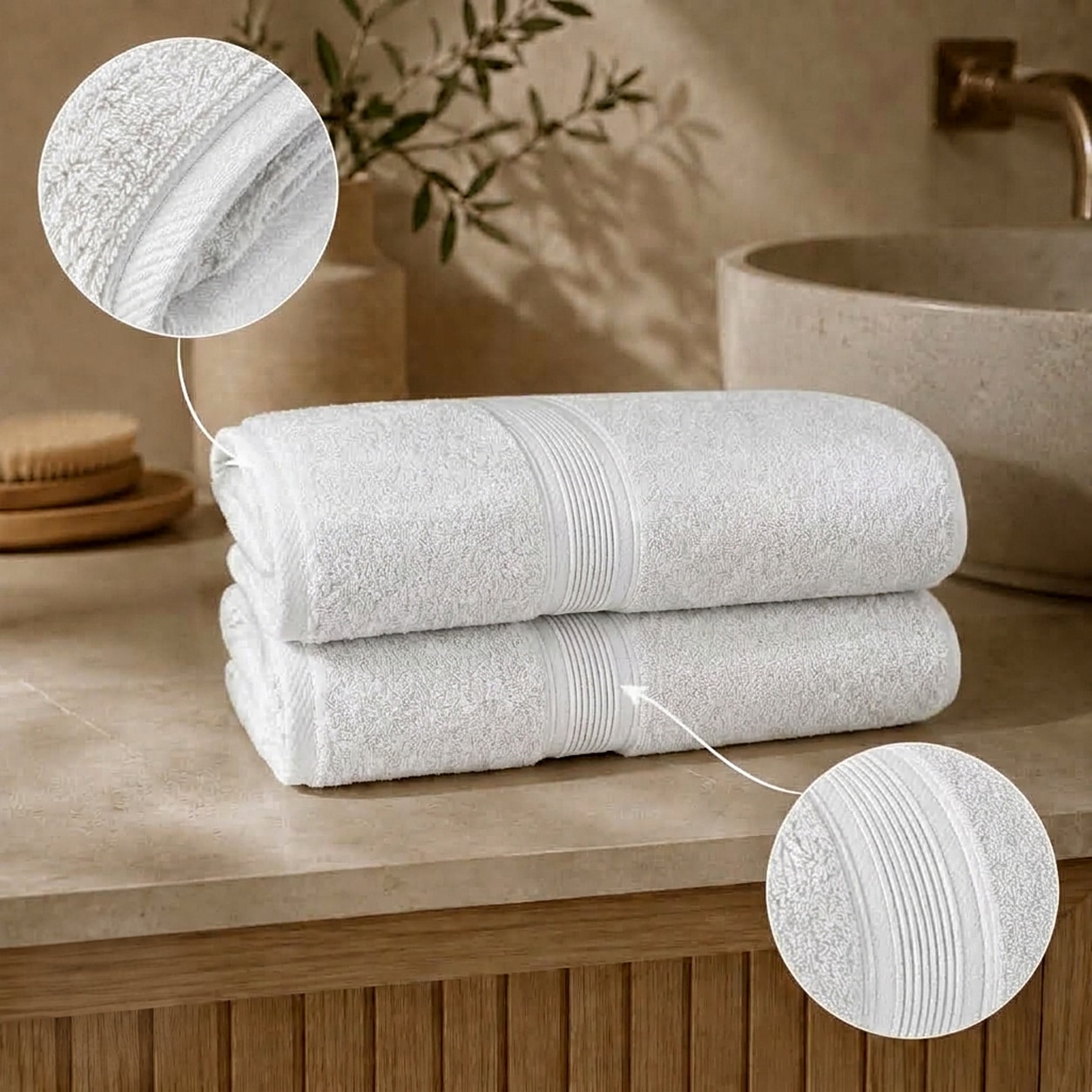 OTTO home Badetücher »Finnja, 2 große Premium Duschtücher, 550 gr/m², 100x150cm« 100% Baumwolle, unifarben, schwer & flauschig, 5 Jahre Garantie