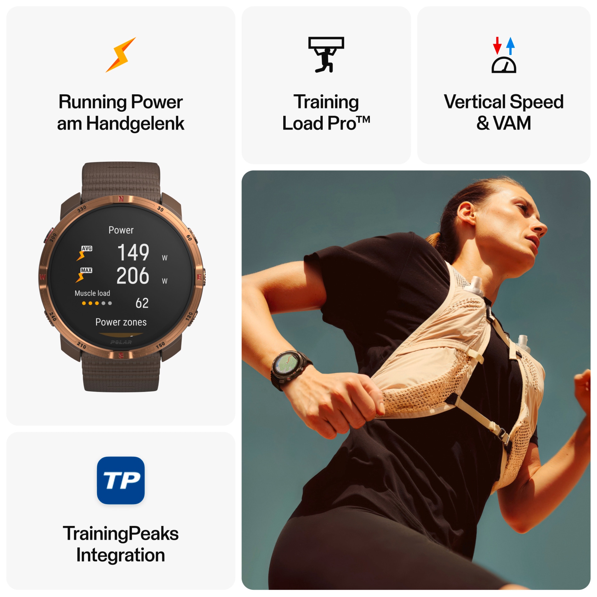 Polar Smartwatch »GRIT X2«(/ 1,28 ″) Proprietär