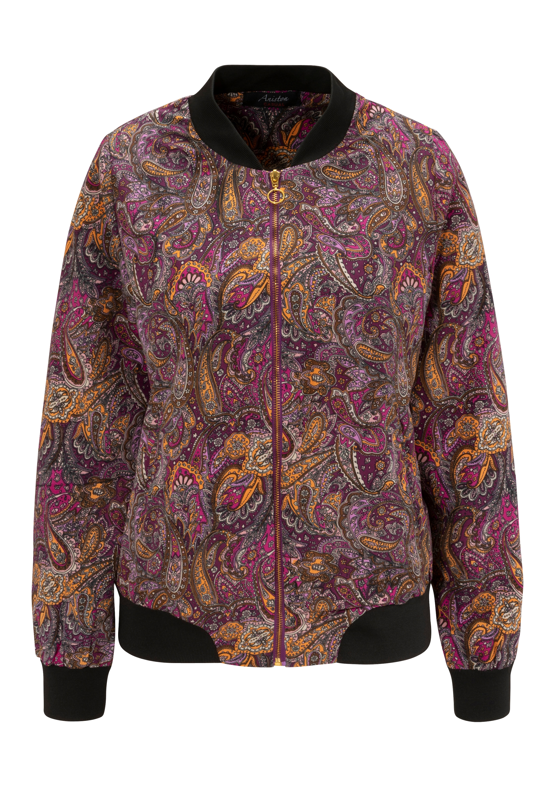 Aniston CASUAL Blouson, mit farbharmonischem, verspieltem Paisley-Muster