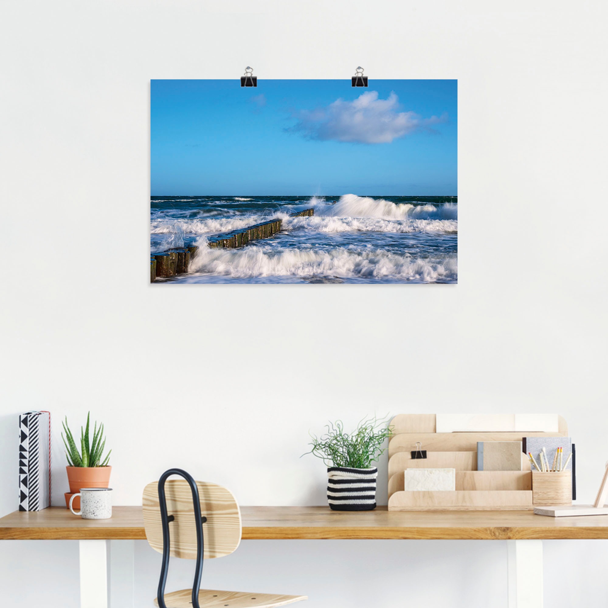 Artland Wandbild »Buhnen an der Küste der Ostsee II«, Meer Bilder, (1 St.), als Alubild, Outdoorbild, Leinwandbild, Poster in verschied. Größen