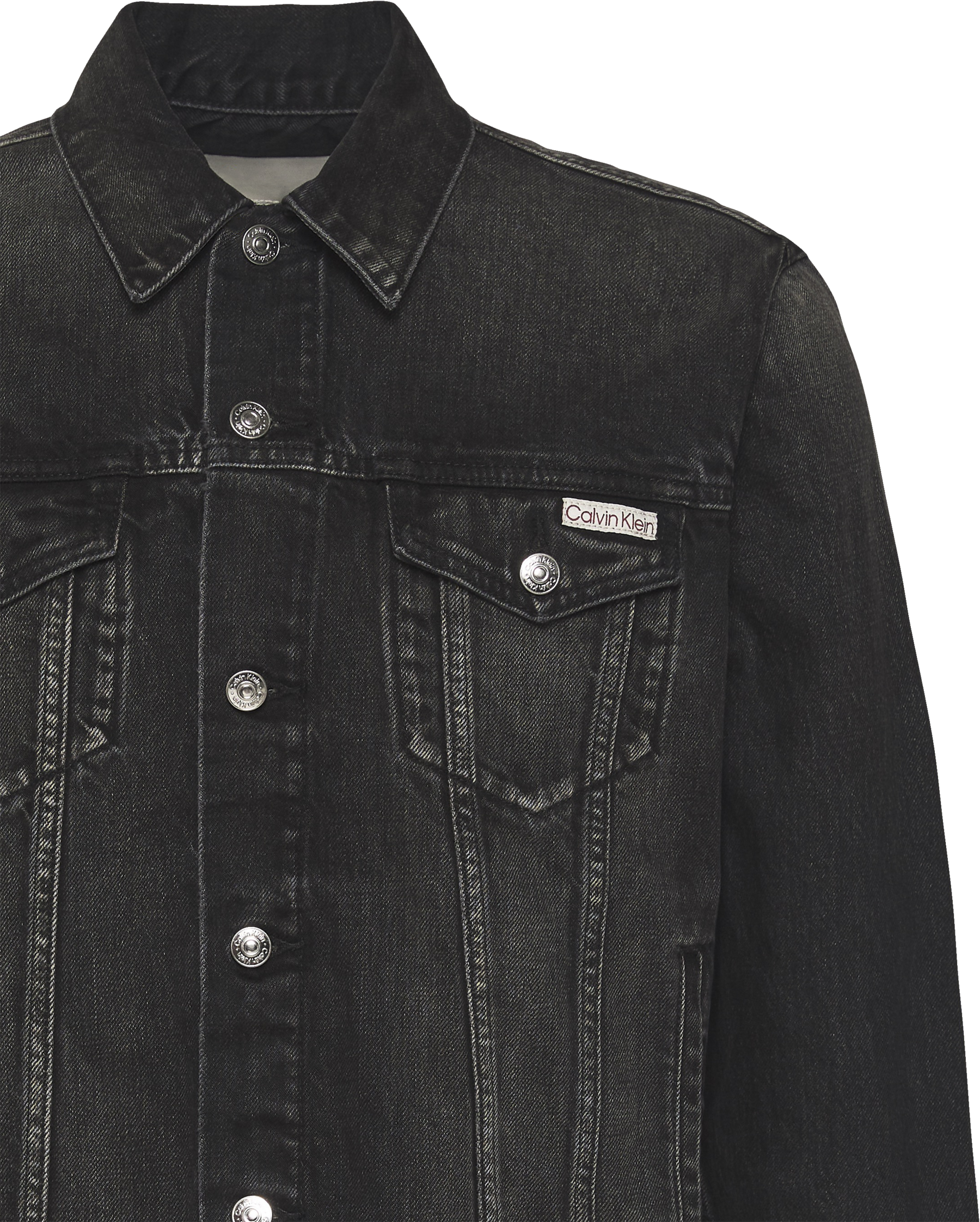 Calvin Klein Jeans Jeansjacke ohne Kapuze Regular fit mit Rundhalsausschnitt