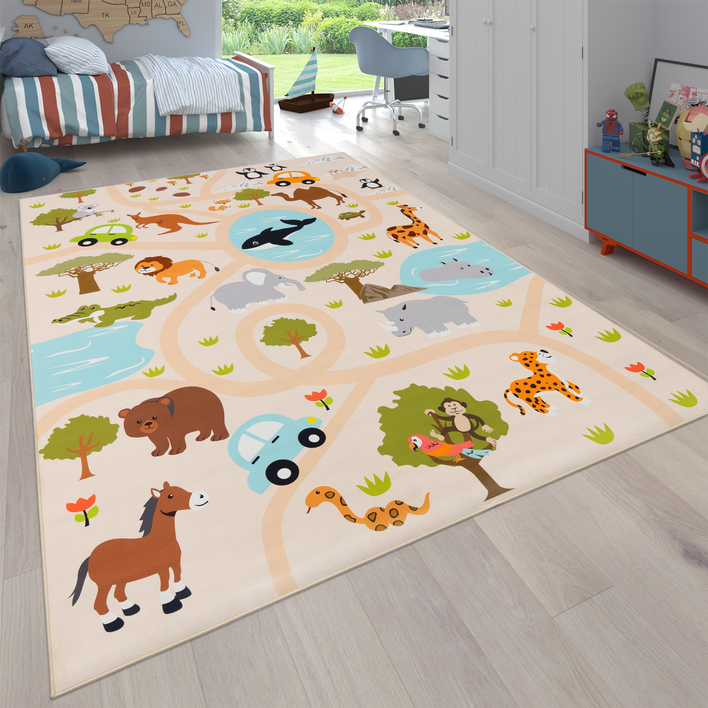 Paco Home Kinderteppich »Bino 580«, rechteckig, 4 mm Höhe, Spielteppich, Mo günstig online kaufen