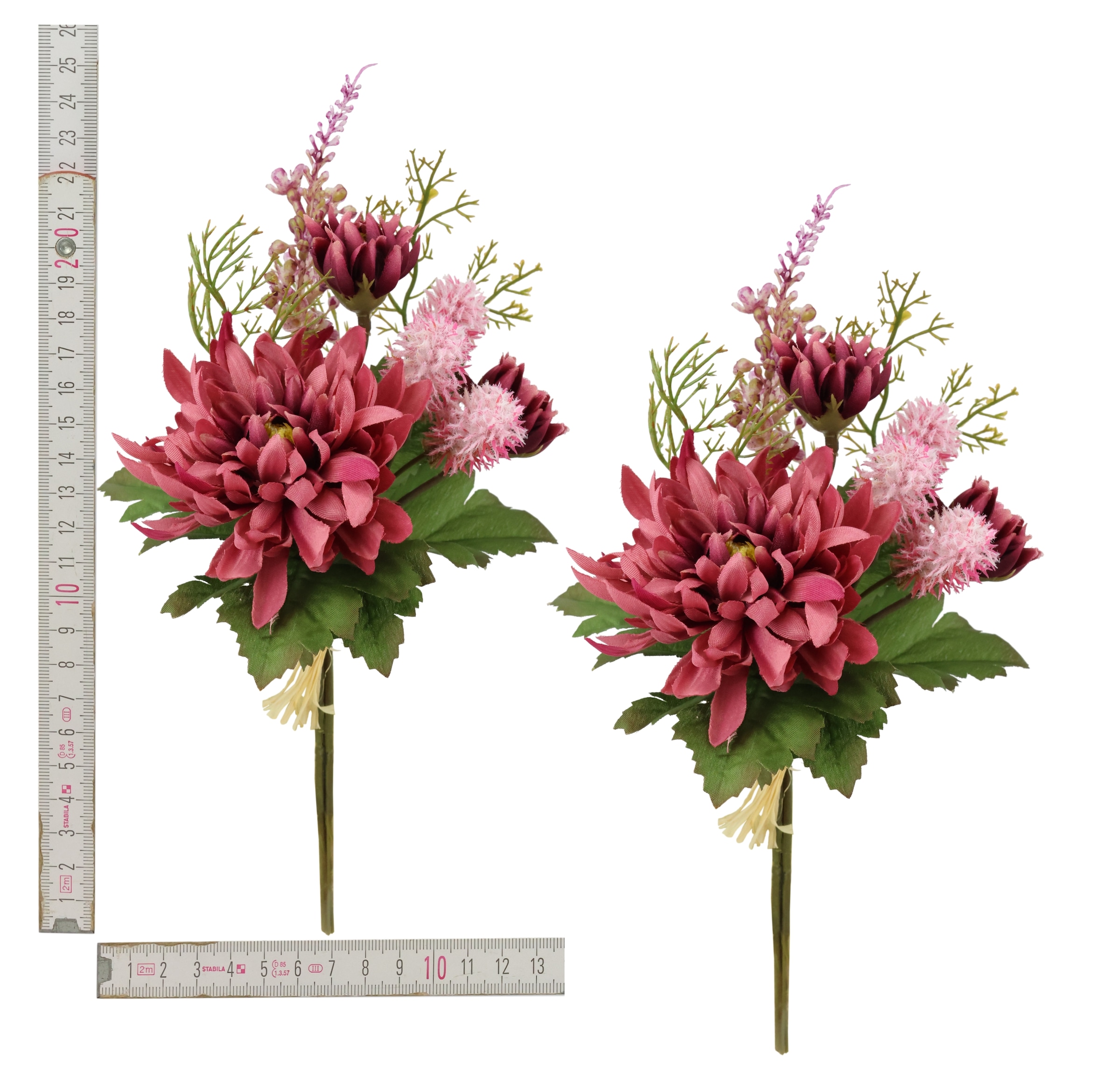 I.GE.A. Kunstblume »Chrysanthemen-Bund 2er Set«, 25cm Strauß künstlich Bouquet Seidenblume Blumenbouquet Blumenstrauß