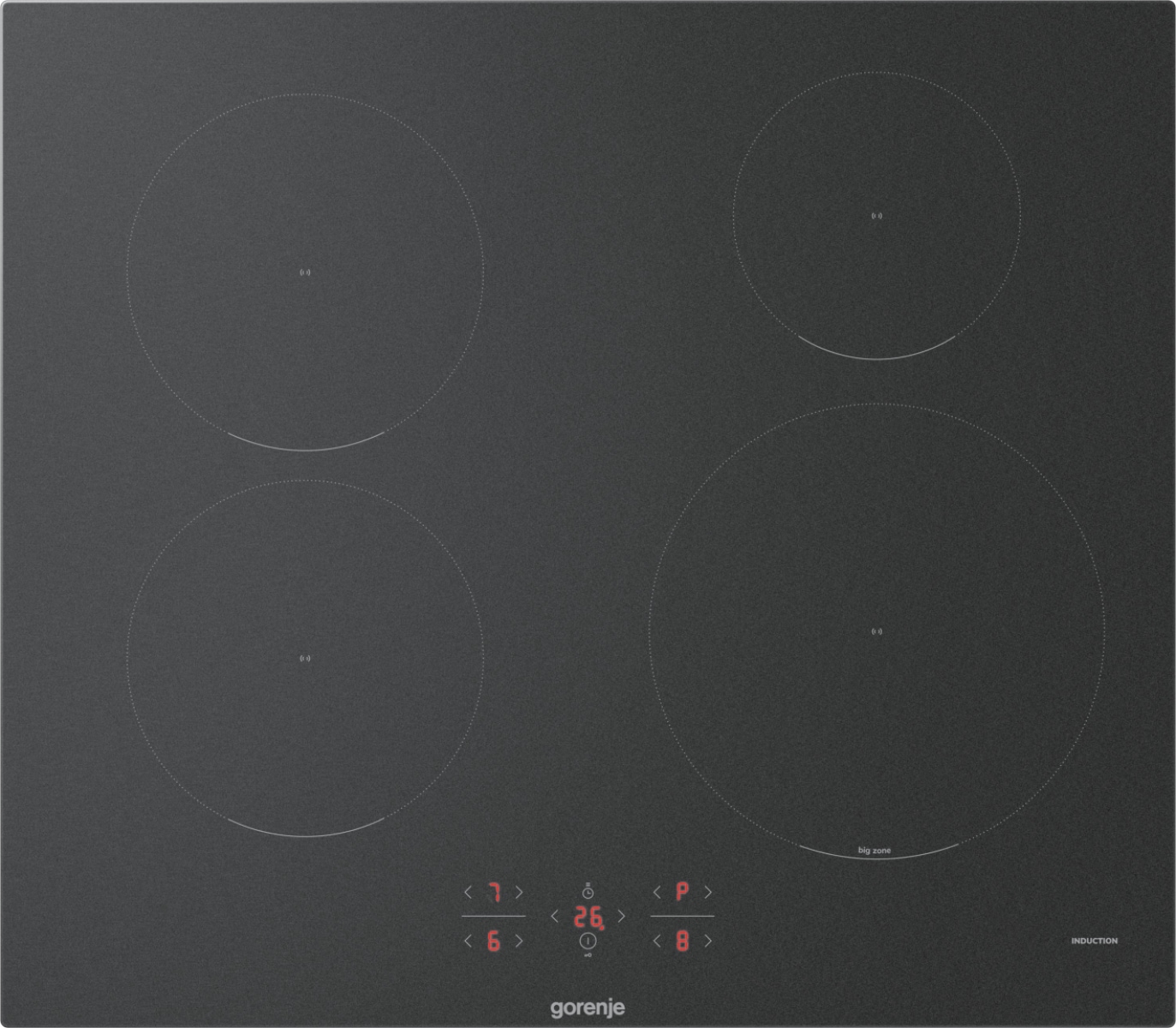 GORENJE Induktions-Kochfeld »GI6401MSC matt« kratzresistente matte Oberfläche mit BigZone 23cm & PowerBoost