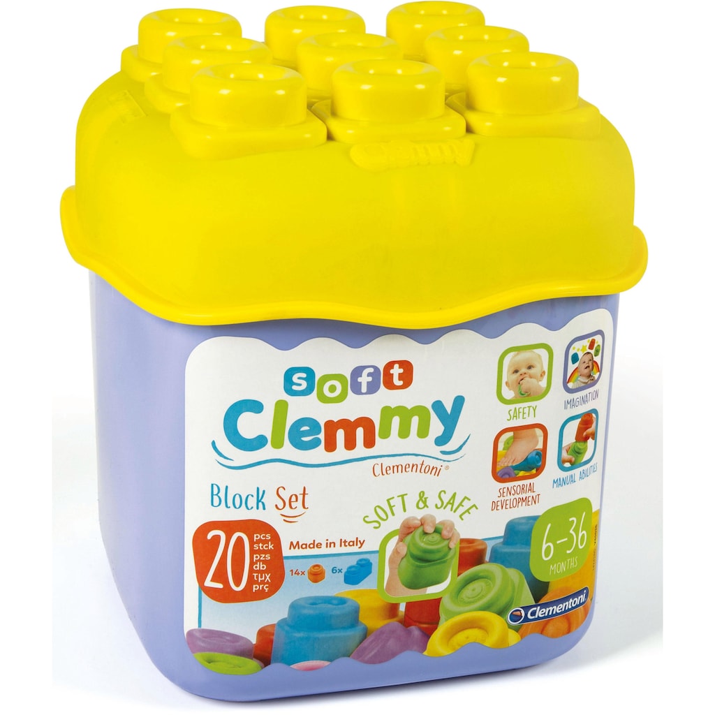 Clementoni® Spielbausteine »Clemmy Soft, Eimer«, (20 St.)