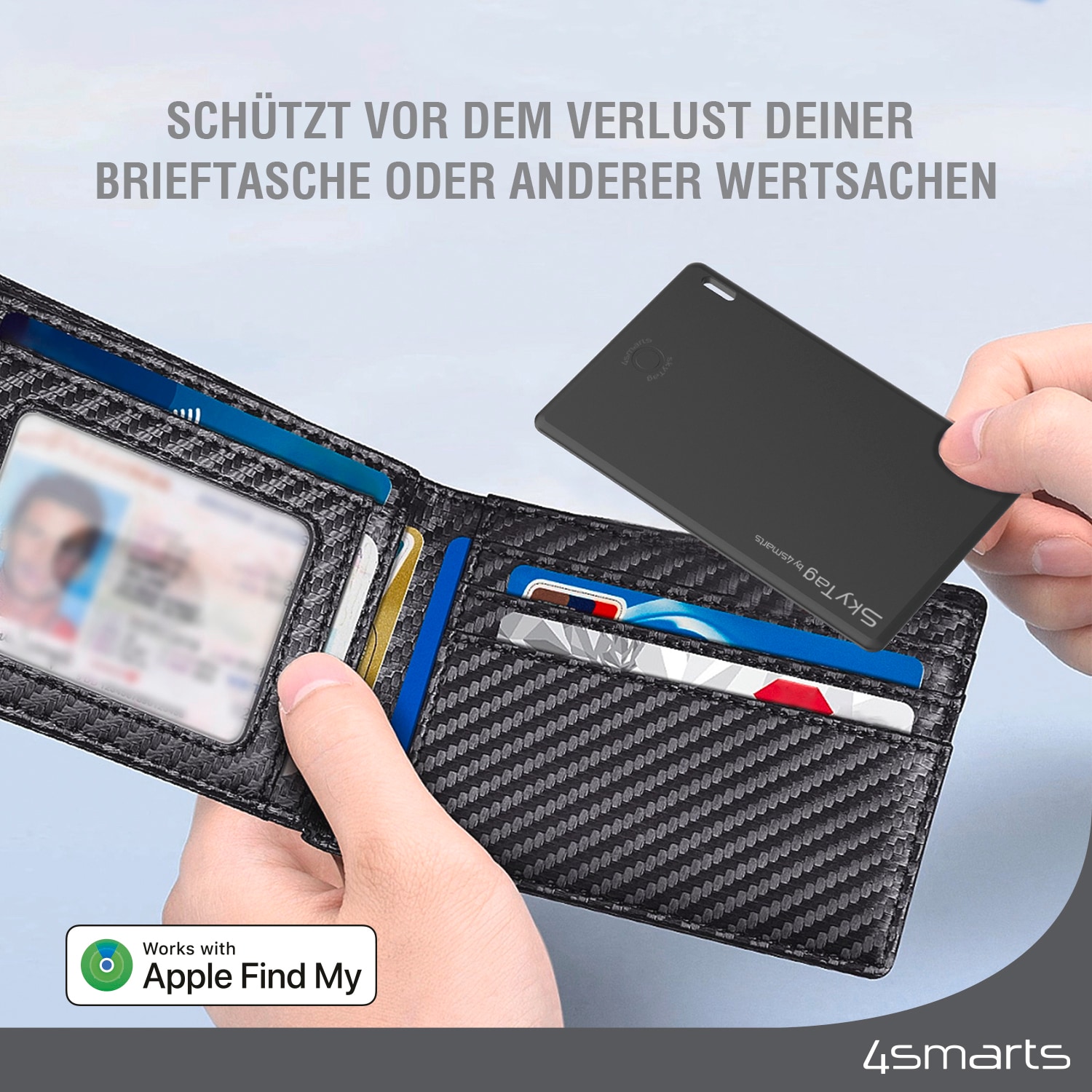 4smarts GPS-Tracker »Standort-Finder SkyTag Wallet 2er Set«, GPS-Finder im Checkkartenformat, Mfi-zertifiziert