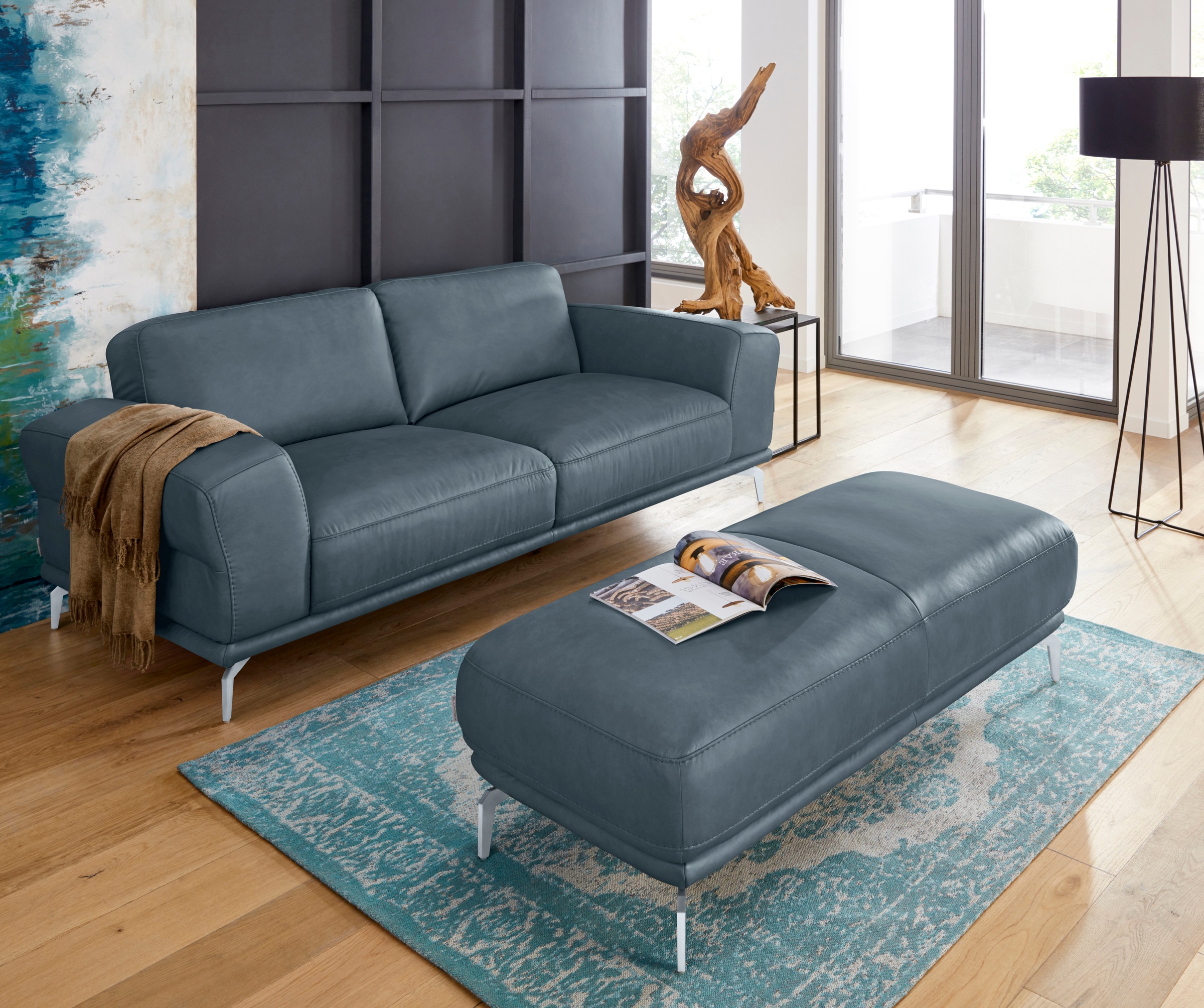 W.SCHILLIG 2,5-Sitzer »montanaa«, mit Metallfüßen in Silber matt, Breite 212 cm