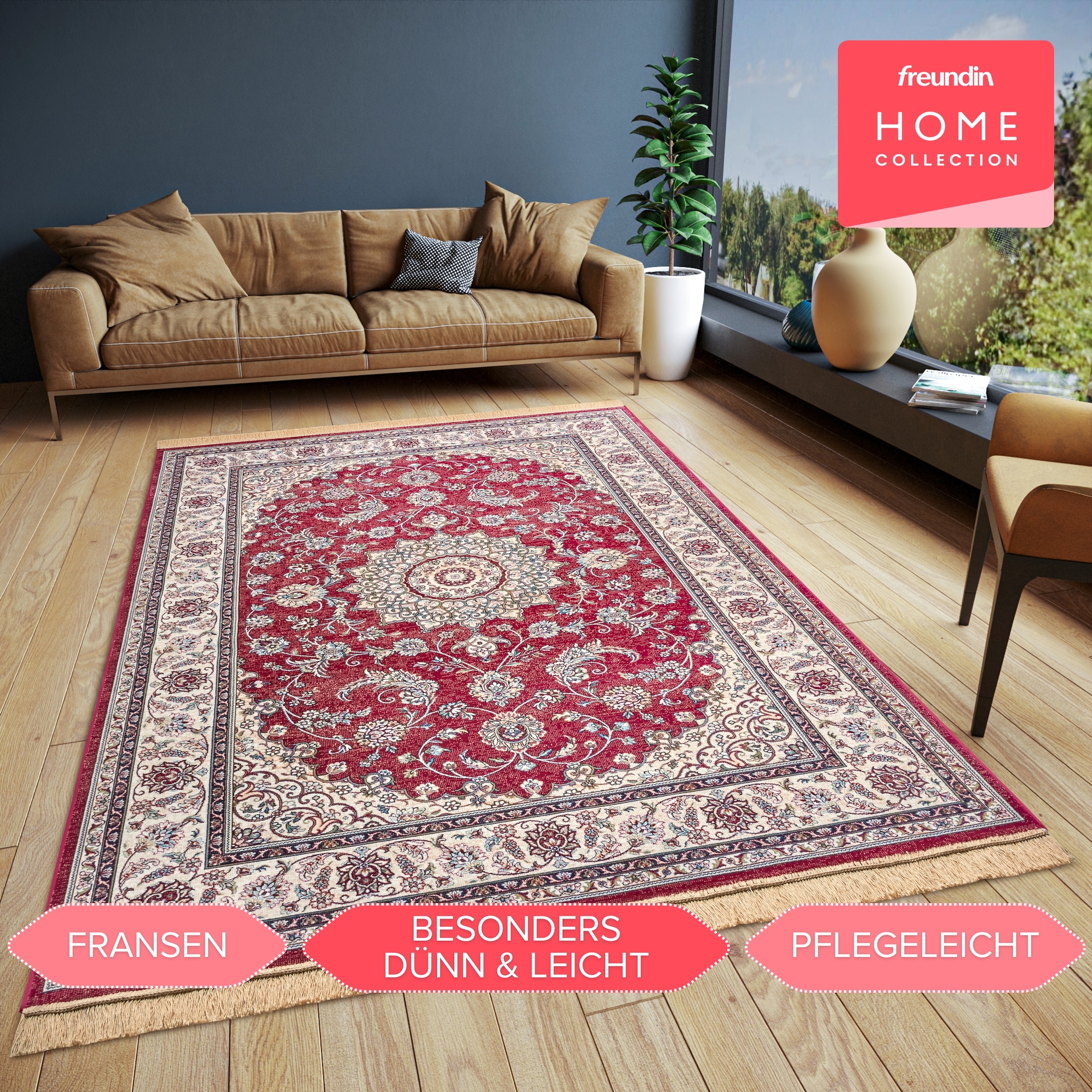 freundin Home Collection Teppich »Almas«, rechteckig, 3 mm Höhe, Orient-Des günstig online kaufen