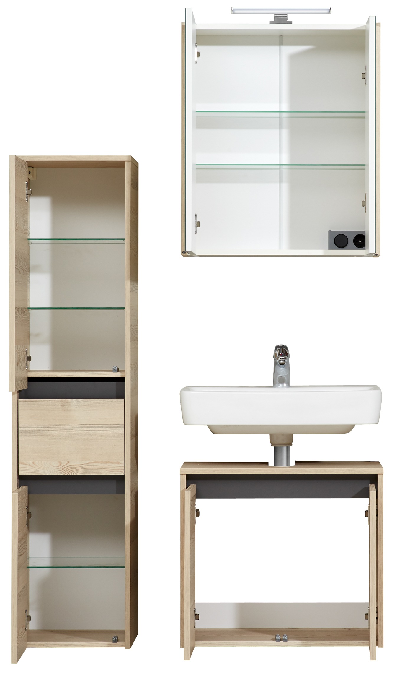 Saphir Badmöbel-Set »Quickset 393« Komplett-Set, 3 Stk. tlg. günstig online kaufen