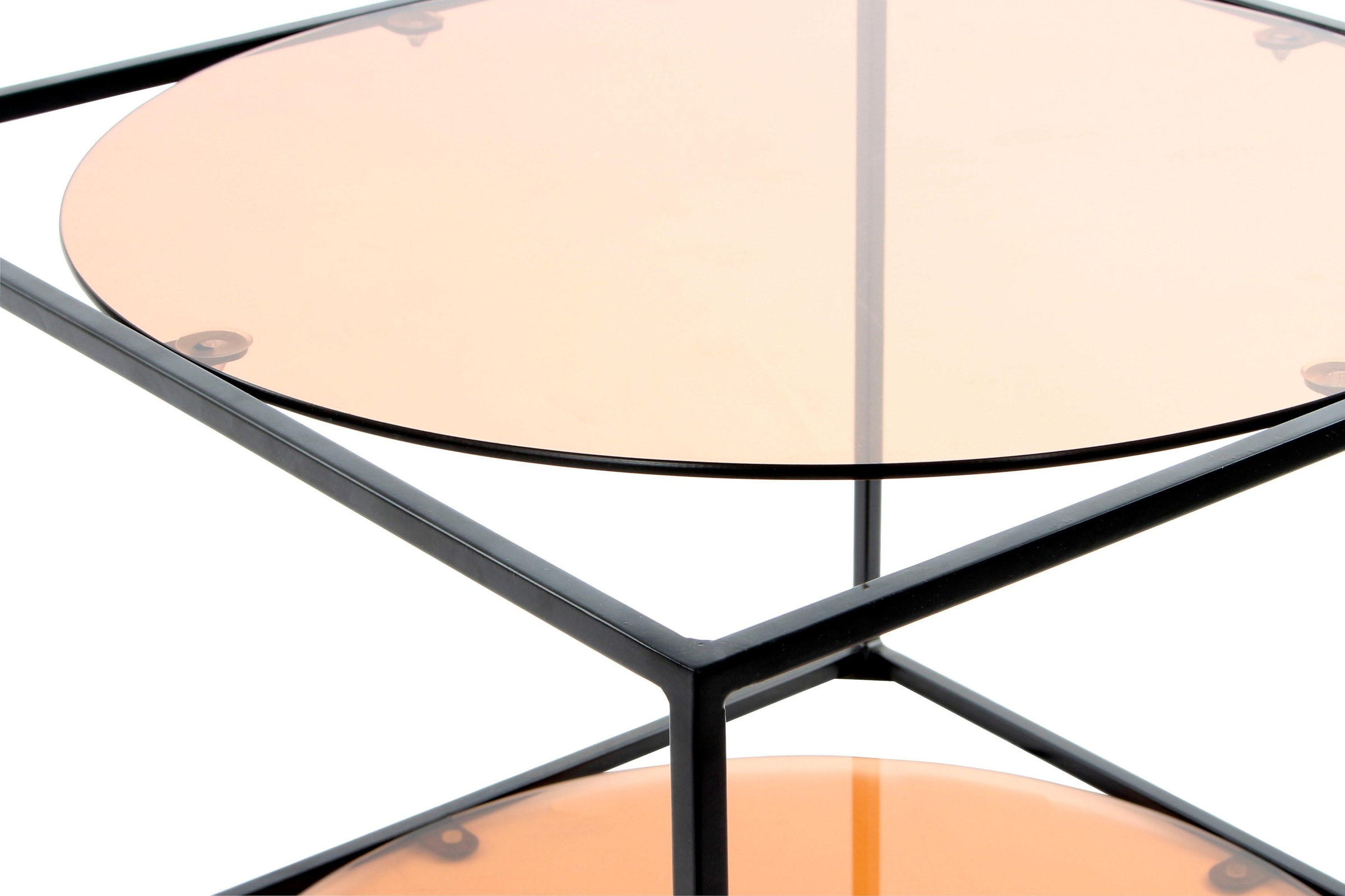 Kayoom Beistelltisch »Cody, Beistelltisch in Würfelform, offenes, modernes Design«, (1 St.), moderne Kubusform mit runden Ablageflächen aus Glas