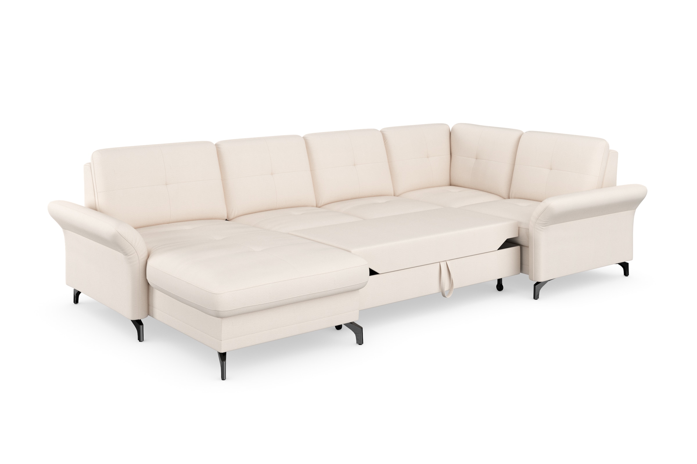 Places of Style Wohnlandschaft »Calando U-Form«, wahlweise mit Bettfunktion, Bettkasten und Armteilfunktion