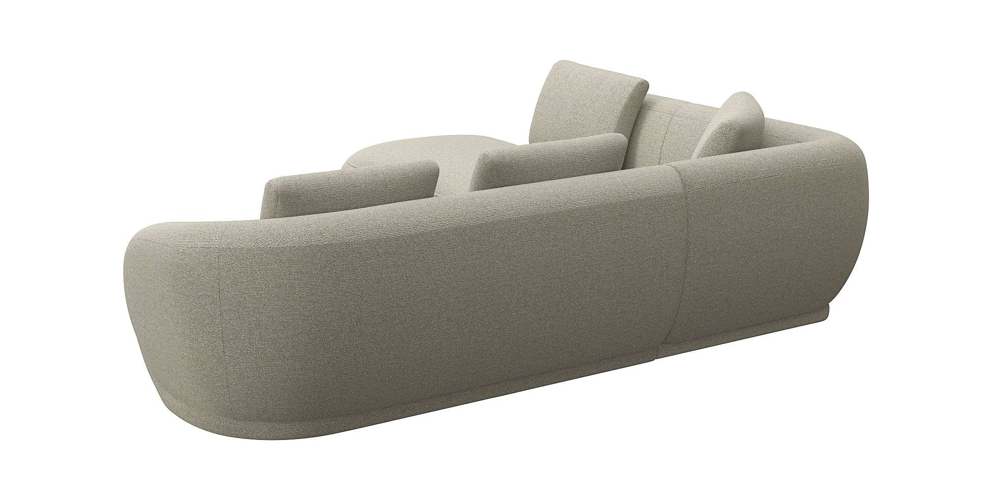 FLEXLUX Ecksofa »Torino, rund, L-Form, Sofa-Ecke mit Ottomane«, Modernes, organisches Sofa-Design, Kaltschaum, Wellenunterfederung