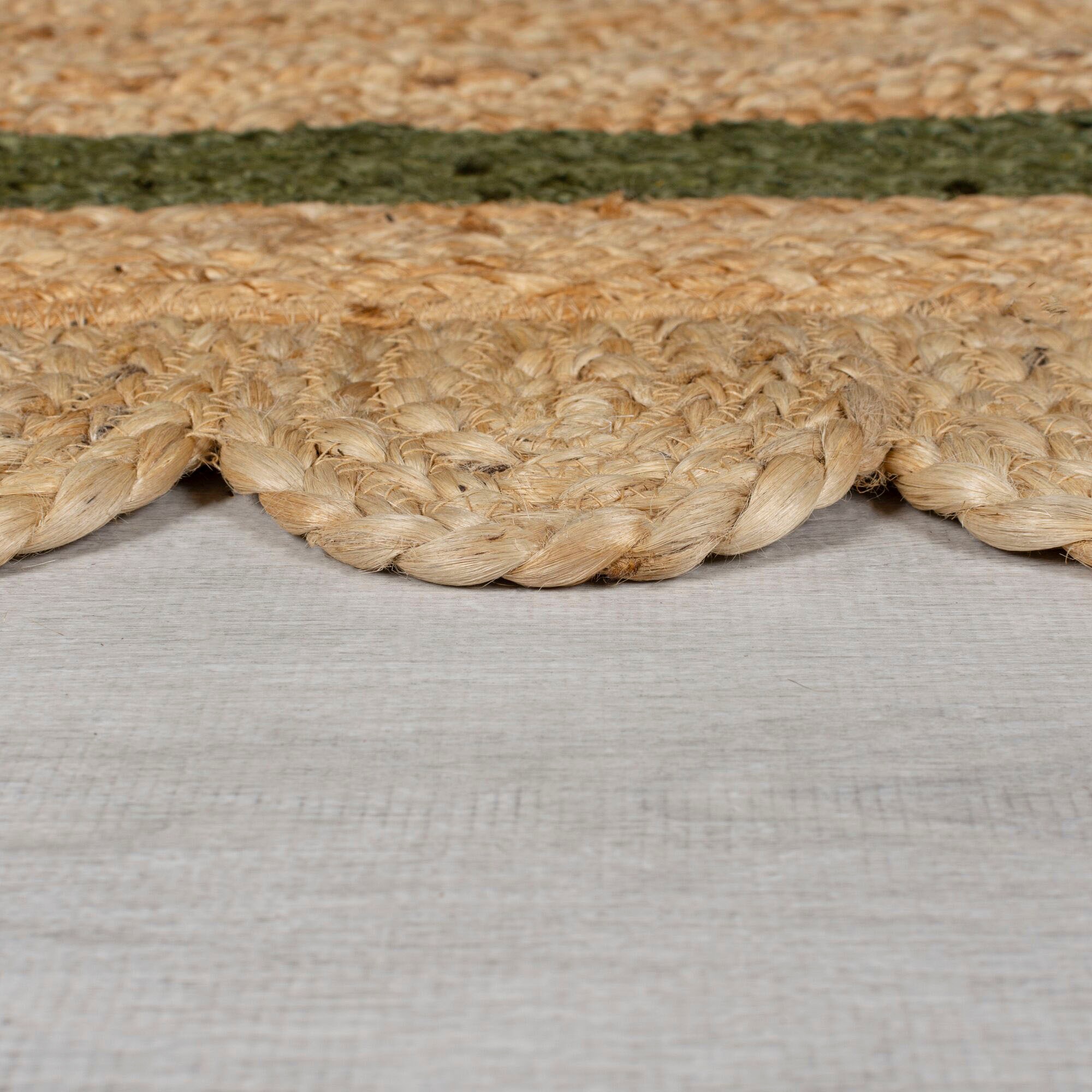 FLAIR RUGS Teppich »Grace«, rechteckig, 7 mm Höhe, aus 100% Jute, fußbodenheizungsgeeignet, mit Bordüre