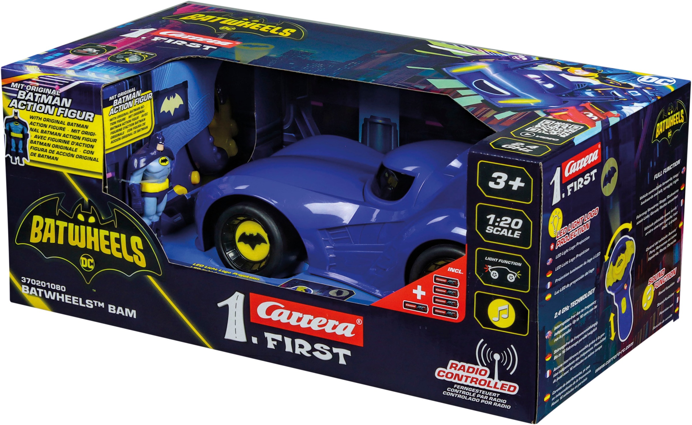 Carrera® RC-Auto »Carrera® First - Batwheels™ - Bam, 2,4 GHz«, mit Licht- und Soundeffekt